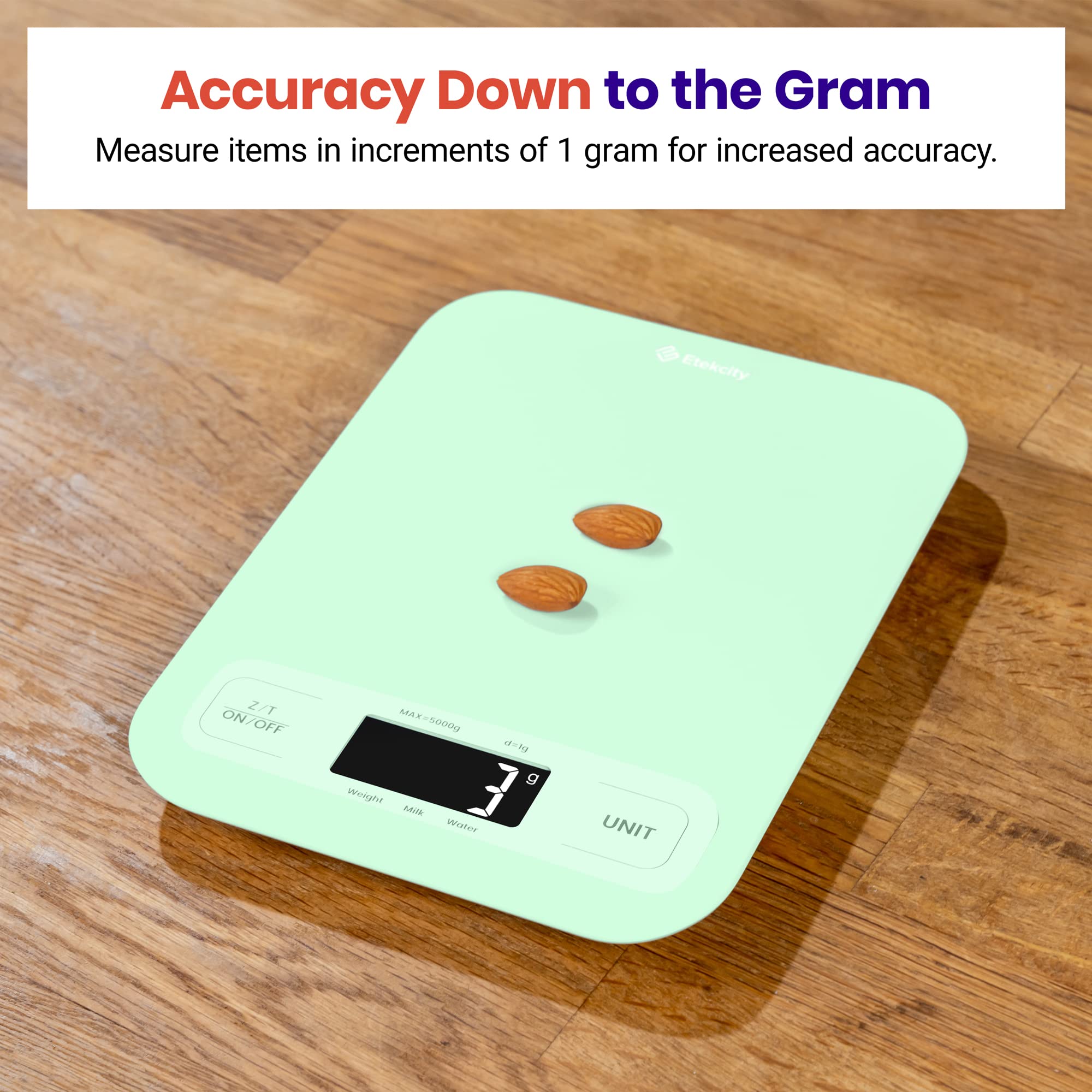 Etekcity Food Kitchen Scale, Digital Grams and Ounces, 11lb | Tare function, ideal for baking, weight loss, keto, meal prep, packages, liquids and jewelry, 304 Stainless Steel