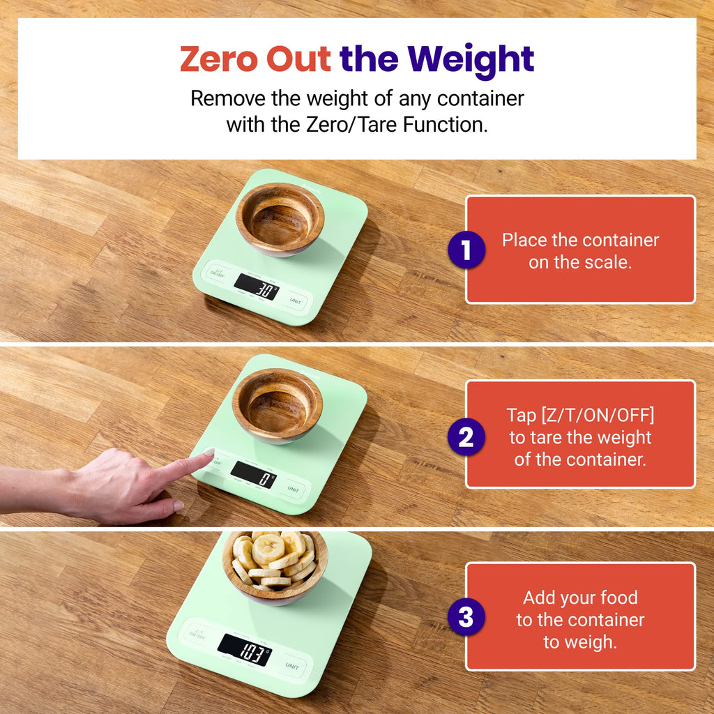 Etekcity Food Kitchen Scale, Digital Grams and Ounces, 11lb | Tare function, ideal for baking, weight loss, keto, meal prep, packages, liquids and jewelry, 304 Stainless Steel
