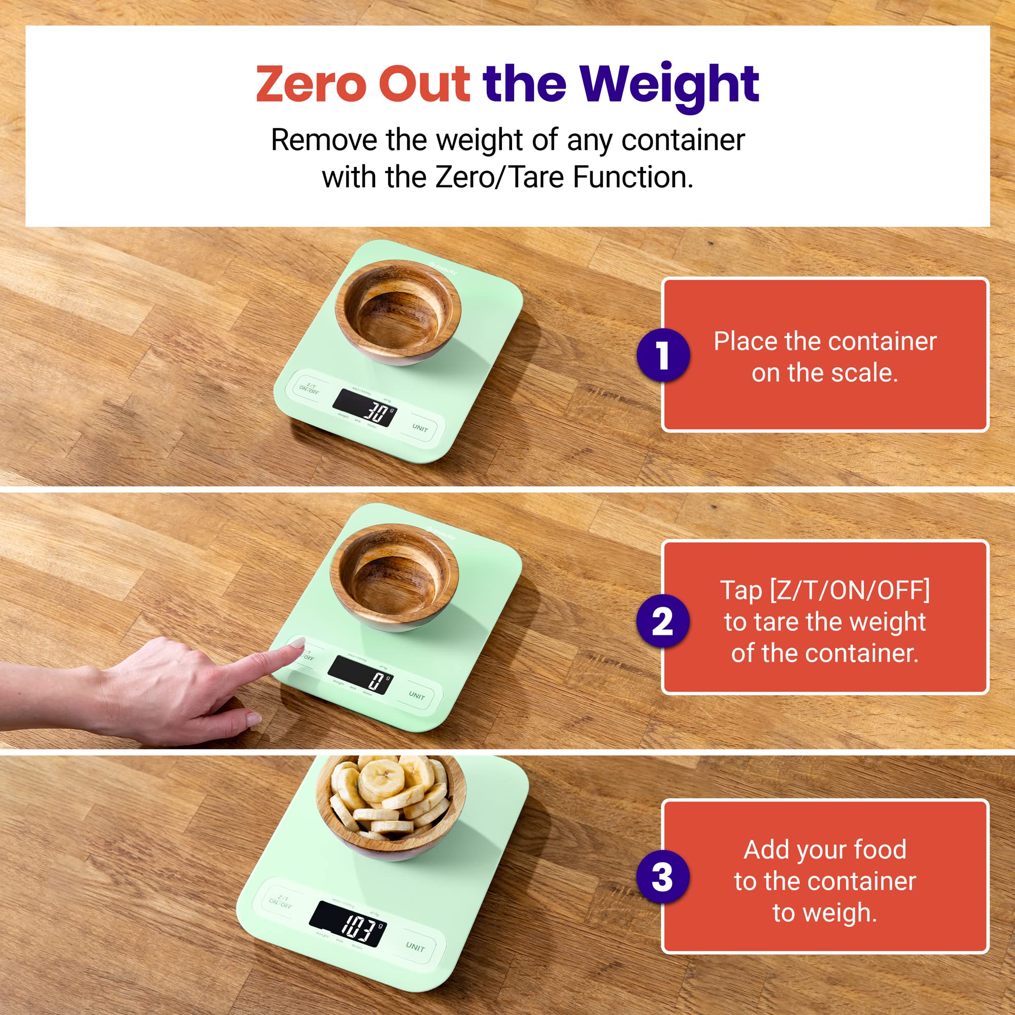 Etekcity Food Kitchen Scale, Digital Grams and Ounces, 11lb | Tare function, ideal for baking, weight loss, keto, meal prep, packages, liquids and jewelry, 304 Stainless Steel