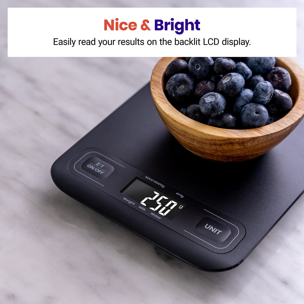 Etekcity Food Kitchen Scale, Digital Grams and Ounces, 11lb | Tare function, ideal for baking, weight loss, keto, meal prep, packages, liquids and jewelry, 304 Stainless Steel