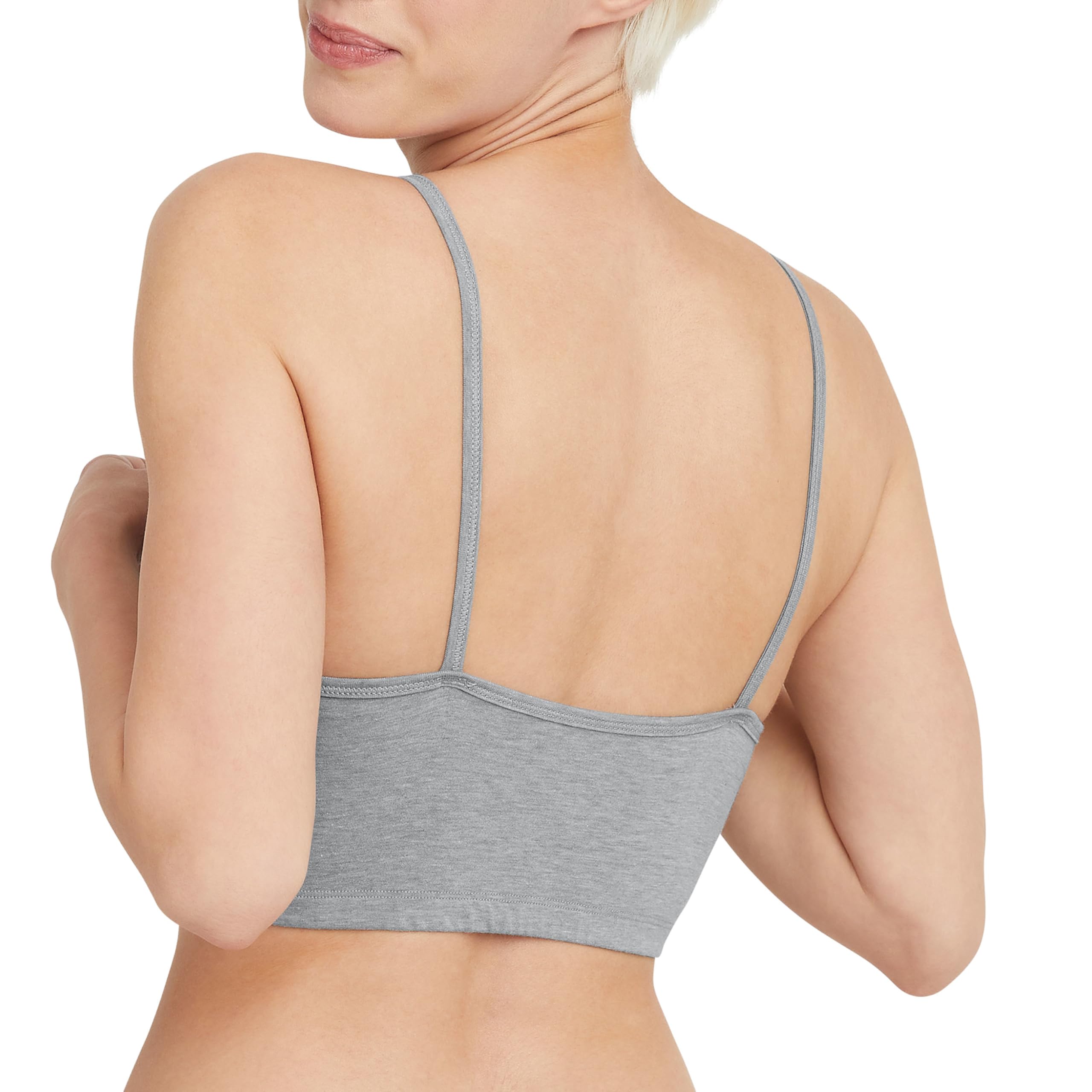 Hanes Women's String Bralette Pack, 3-Pack, Cotton Sports Bralette Bras for Women, Solid or Assorted Wireless Bras
