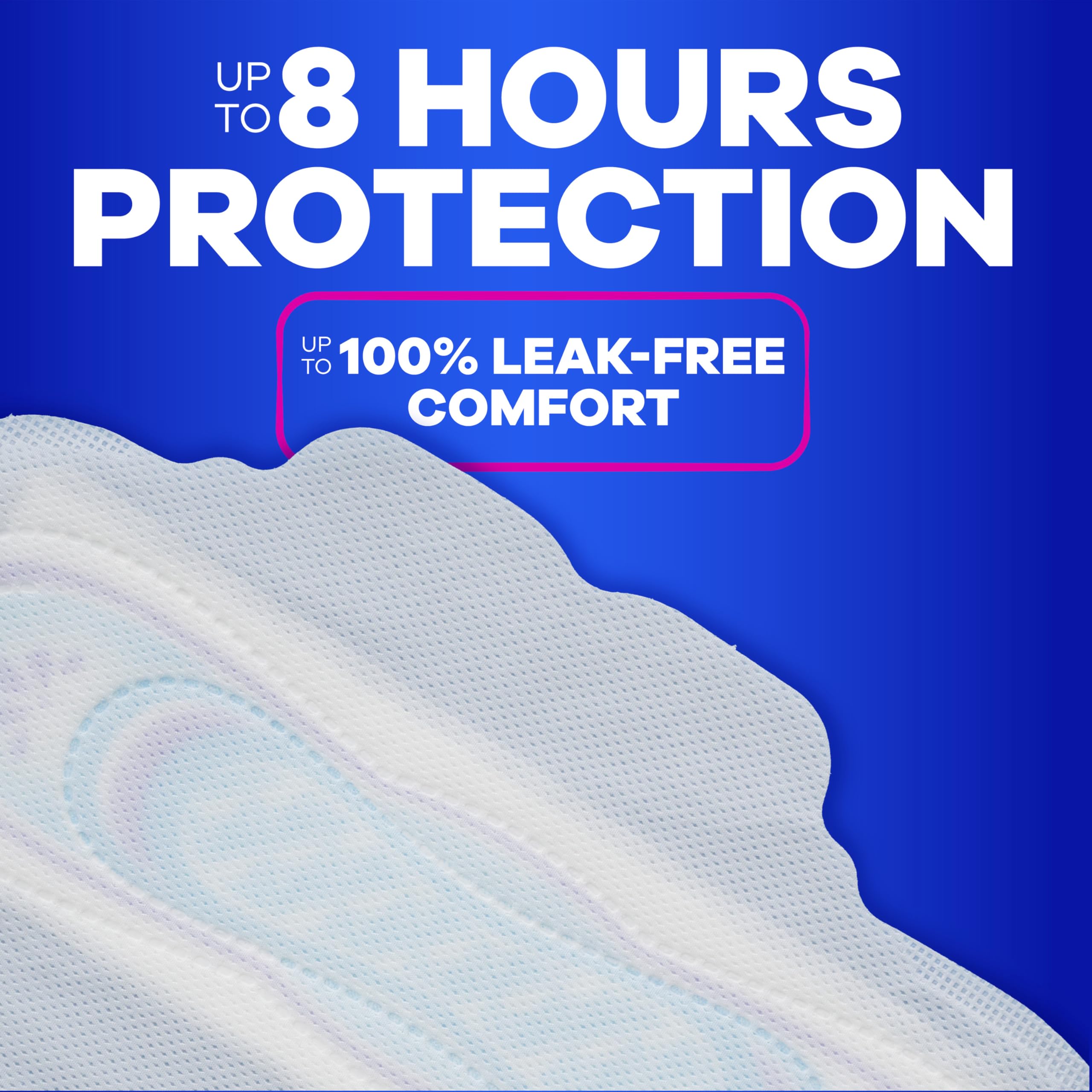 Always Ultra Thin Feminine Pads with Wings for Women, Size 1, Regular Absorbency, Unscented, Up to 100% Leak-Free Protection, 46 Count