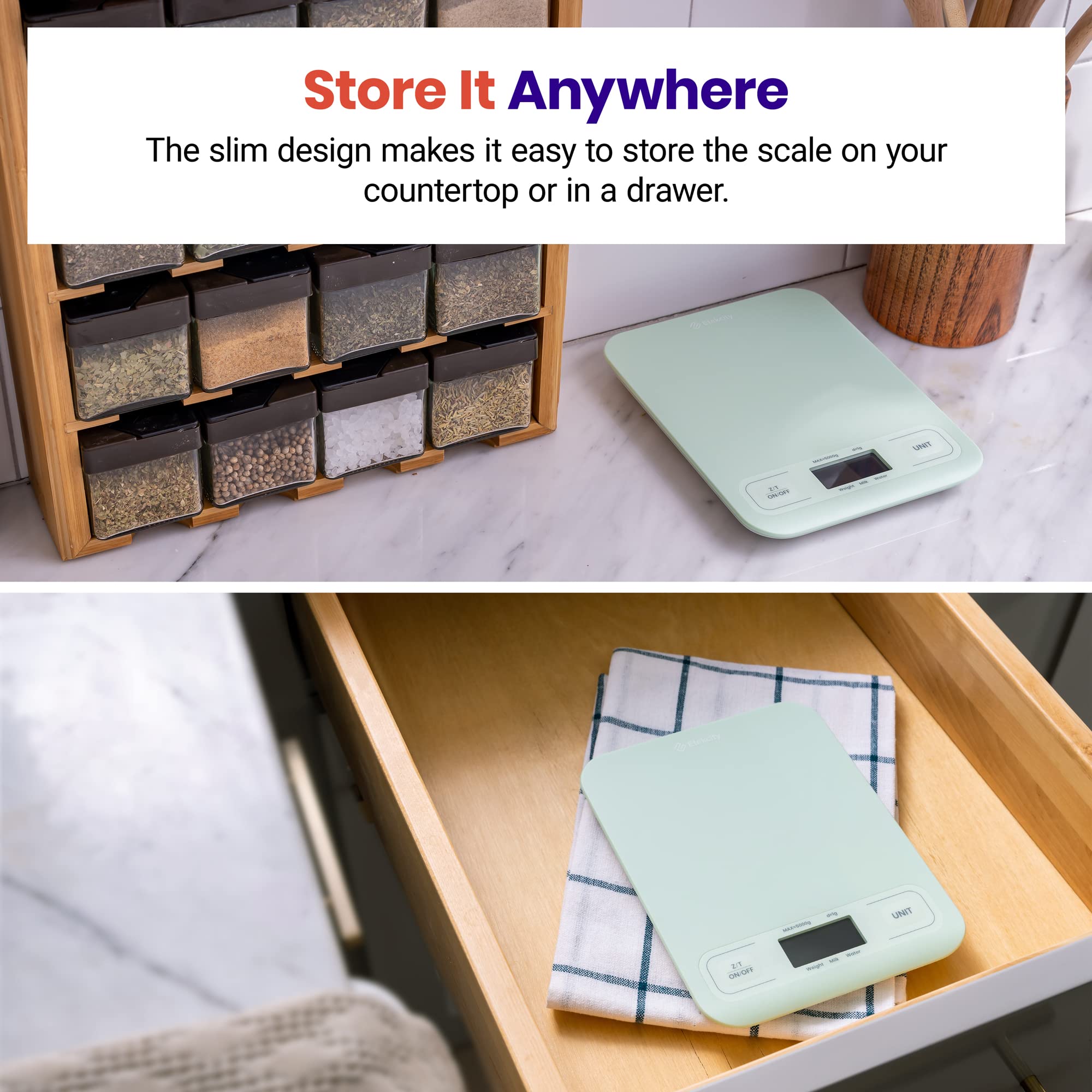 Etekcity Food Kitchen Scale, Digital Grams and Ounces, 11lb | Tare function, ideal for baking, weight loss, keto, meal prep, packages, liquids and jewelry, 304 Stainless Steel