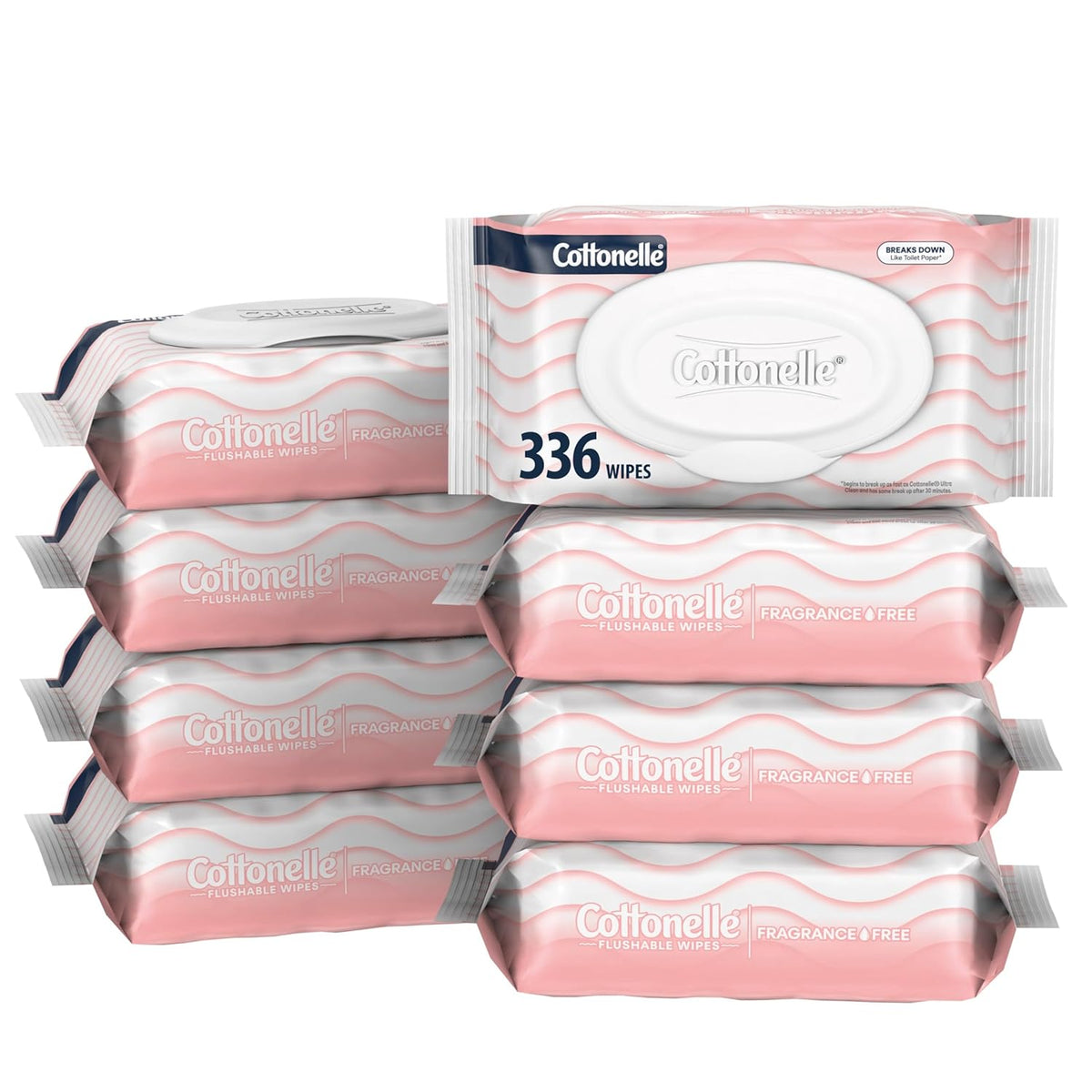 Cottonelle Fresh Feel Flushable Wipes, 8 Packs, 42 Wipes per Pack