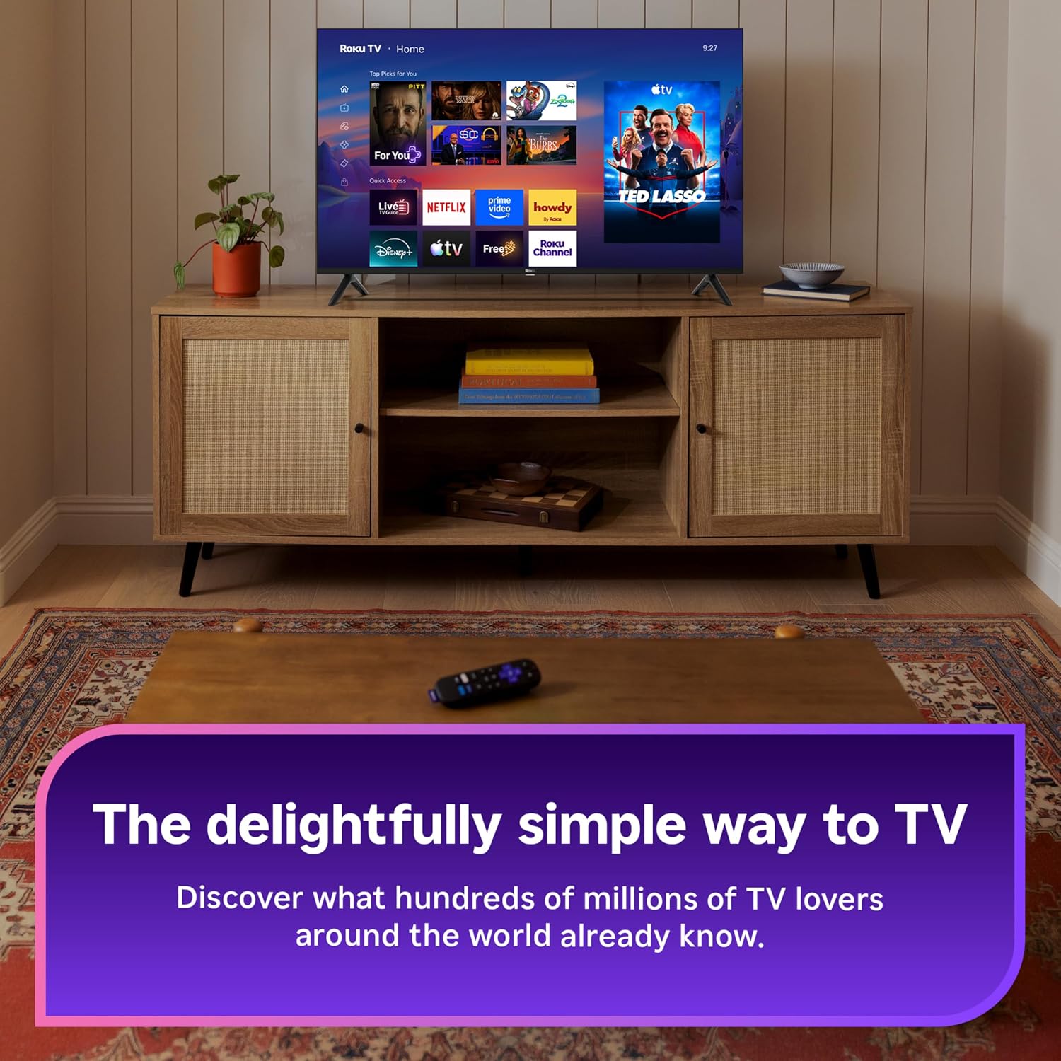 Roku 55-Inch Select Series Smart TV 2026-4K QLED TV - Roku TV | Flat Screen QLED Television with Voice Remote, Wi-Fi & Bluetooth Headphone Mode - Streaming Live Local News, Sports, & Movies