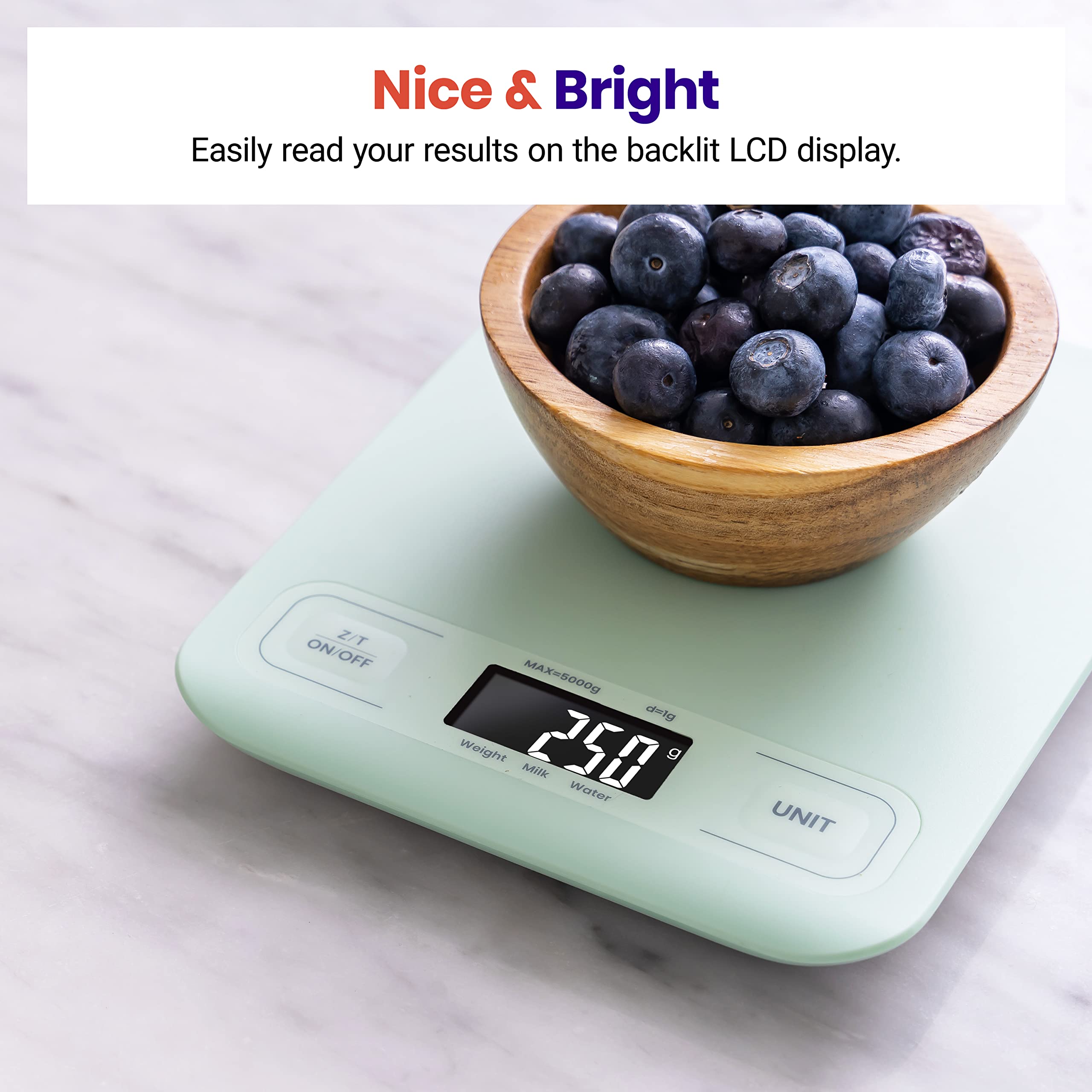 Etekcity Food Kitchen Scale, Digital Grams and Ounces, 11lb | Tare function, ideal for baking, weight loss, keto, meal prep, packages, liquids and jewelry, 304 Stainless Steel
