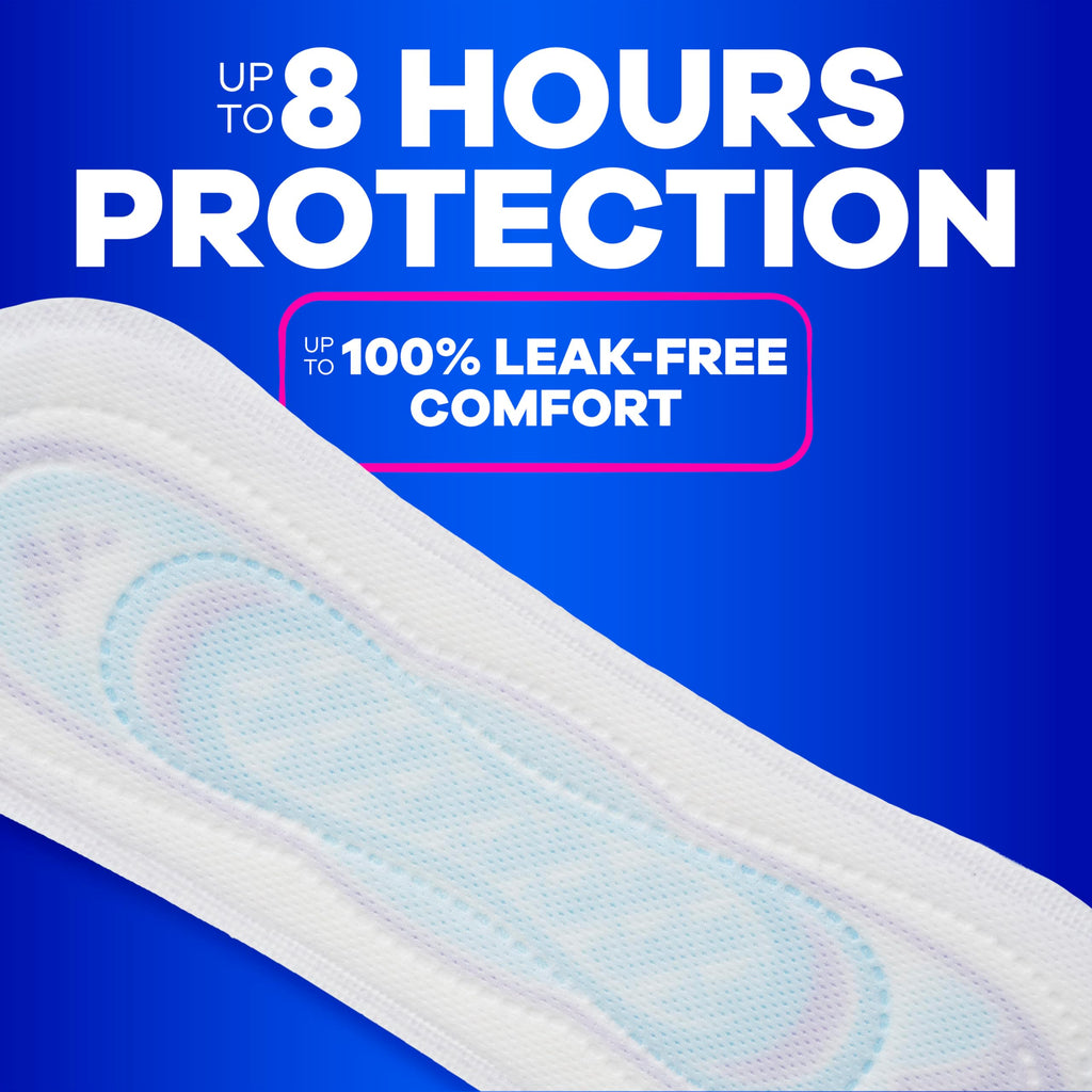 Always Ultra Thin Feminine Pads with Wings for Women, Size 1, Regular Absorbency, Unscented, Up to 100% Leak-Free Protection, 46 Count