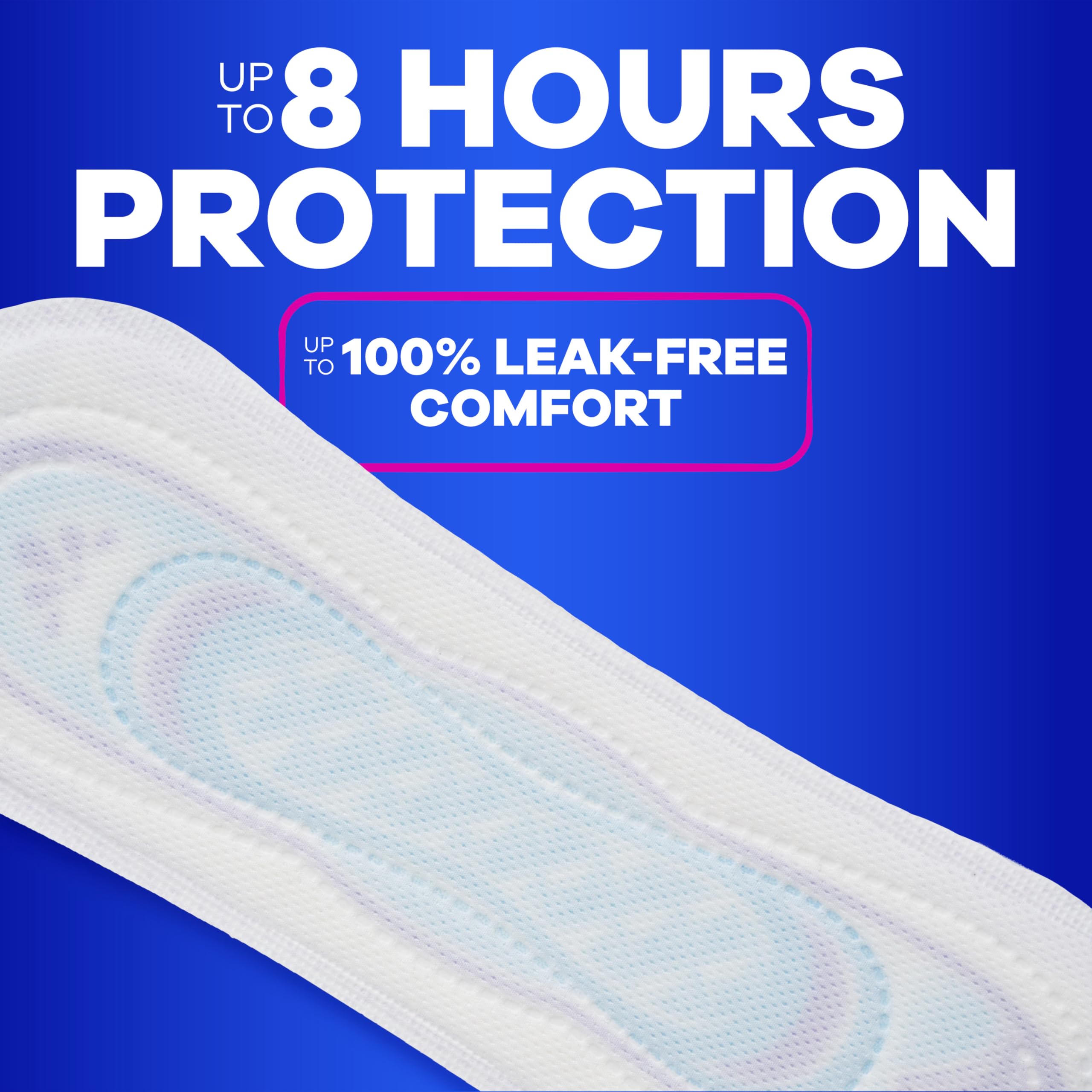 Always Ultra Thin Feminine Pads with Wings for Women, Size 1, Regular Absorbency, Unscented, Up to 100% Leak-Free Protection, 46 Count