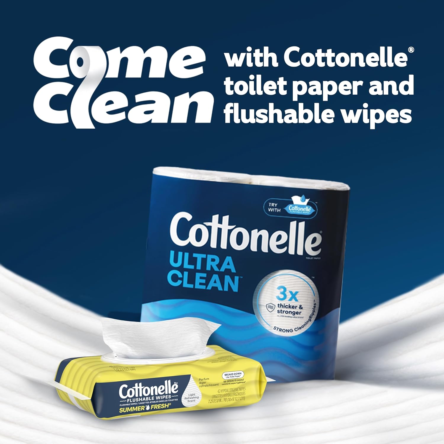 Cottonelle Fresh Feel Flushable Wipes, 8 Packs, 42 Wipes per Pack