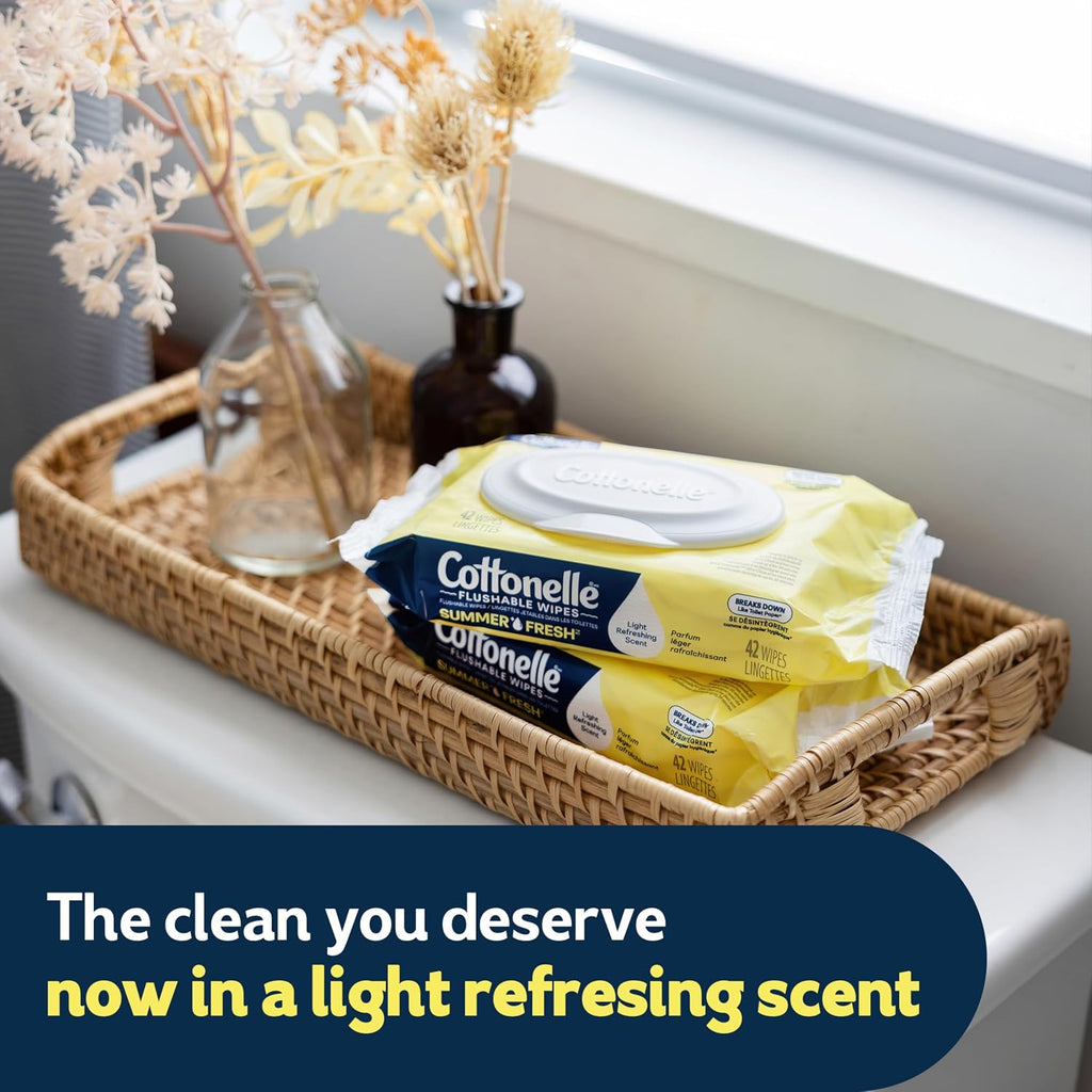 Cottonelle Fresh Feel Flushable Wipes, 8 Packs, 42 Wipes per Pack