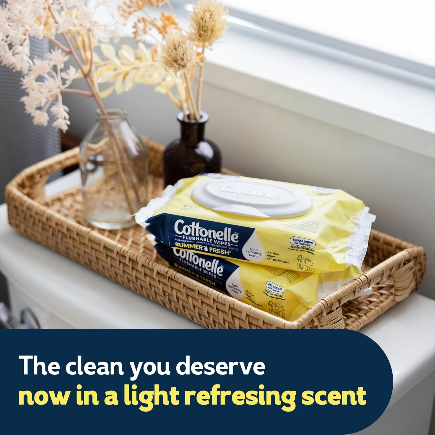 Cottonelle Fresh Feel Flushable Wipes, 8 Packs, 42 Wipes per Pack