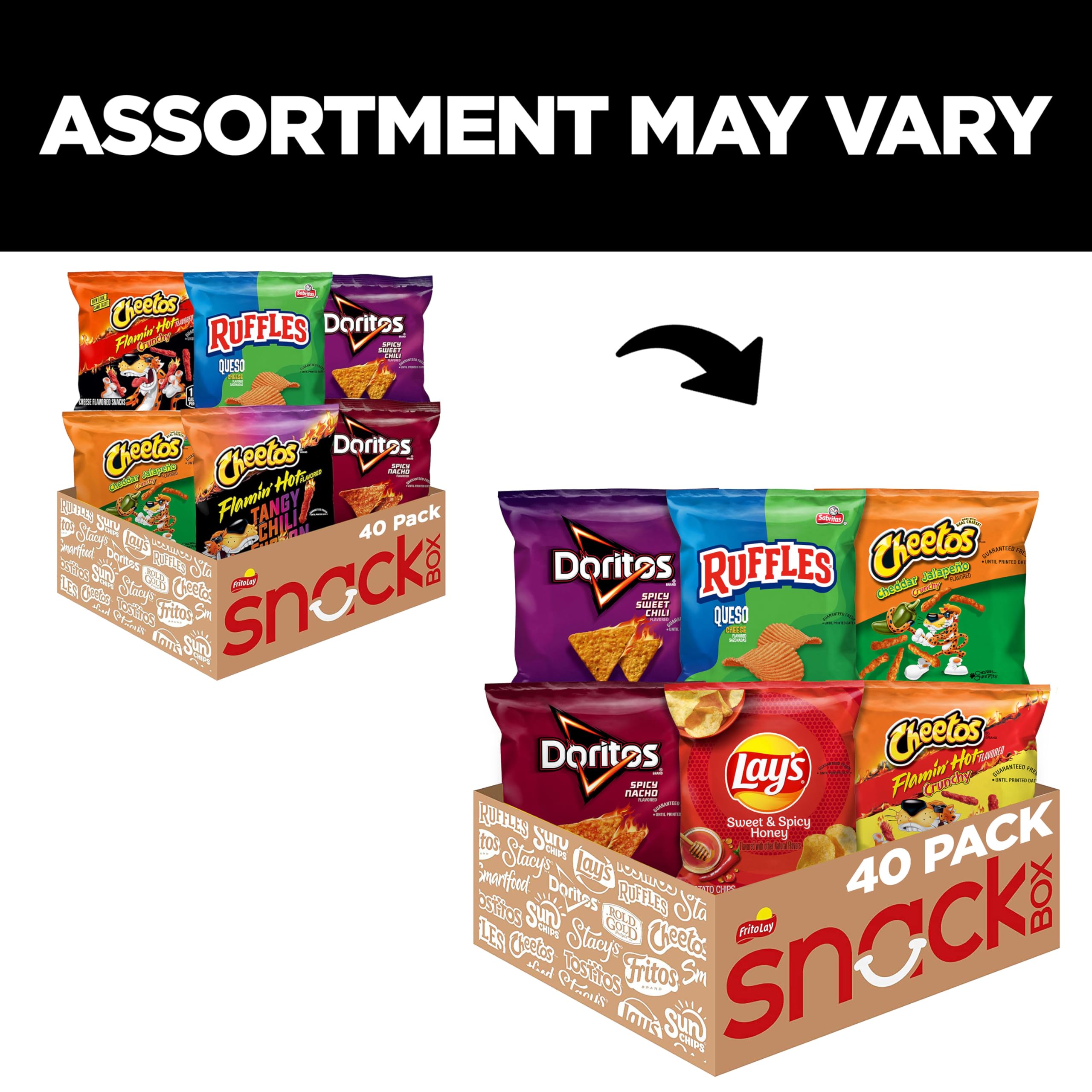 Frito-Lay Fiery Mix Variety Pack, 40 Count
