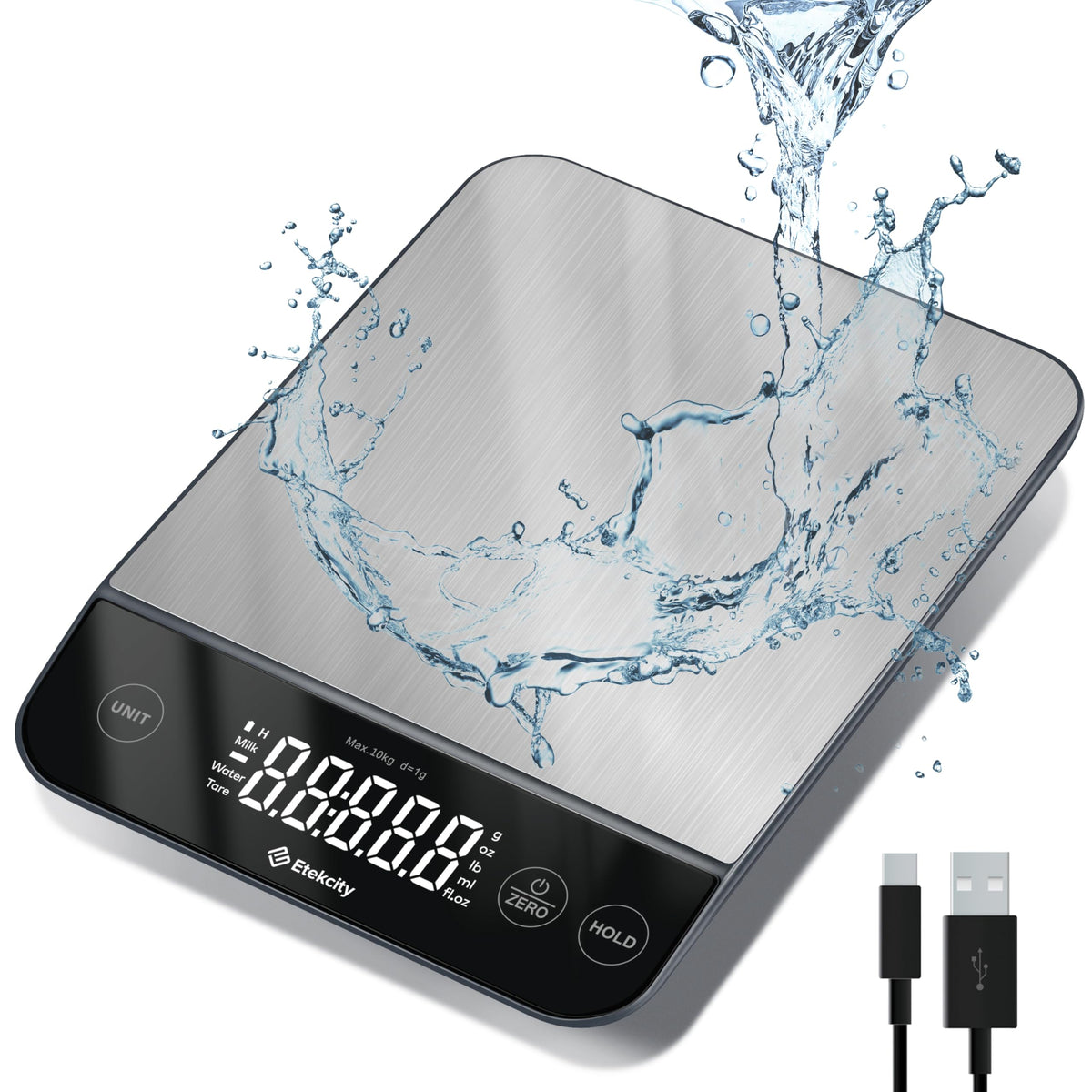 Etekcity Food Kitchen Scale, Digital Grams and Ounces, 11lb | Tare function, ideal for baking, weight loss, keto, meal prep, packages, liquids and jewelry, 304 Stainless Steel