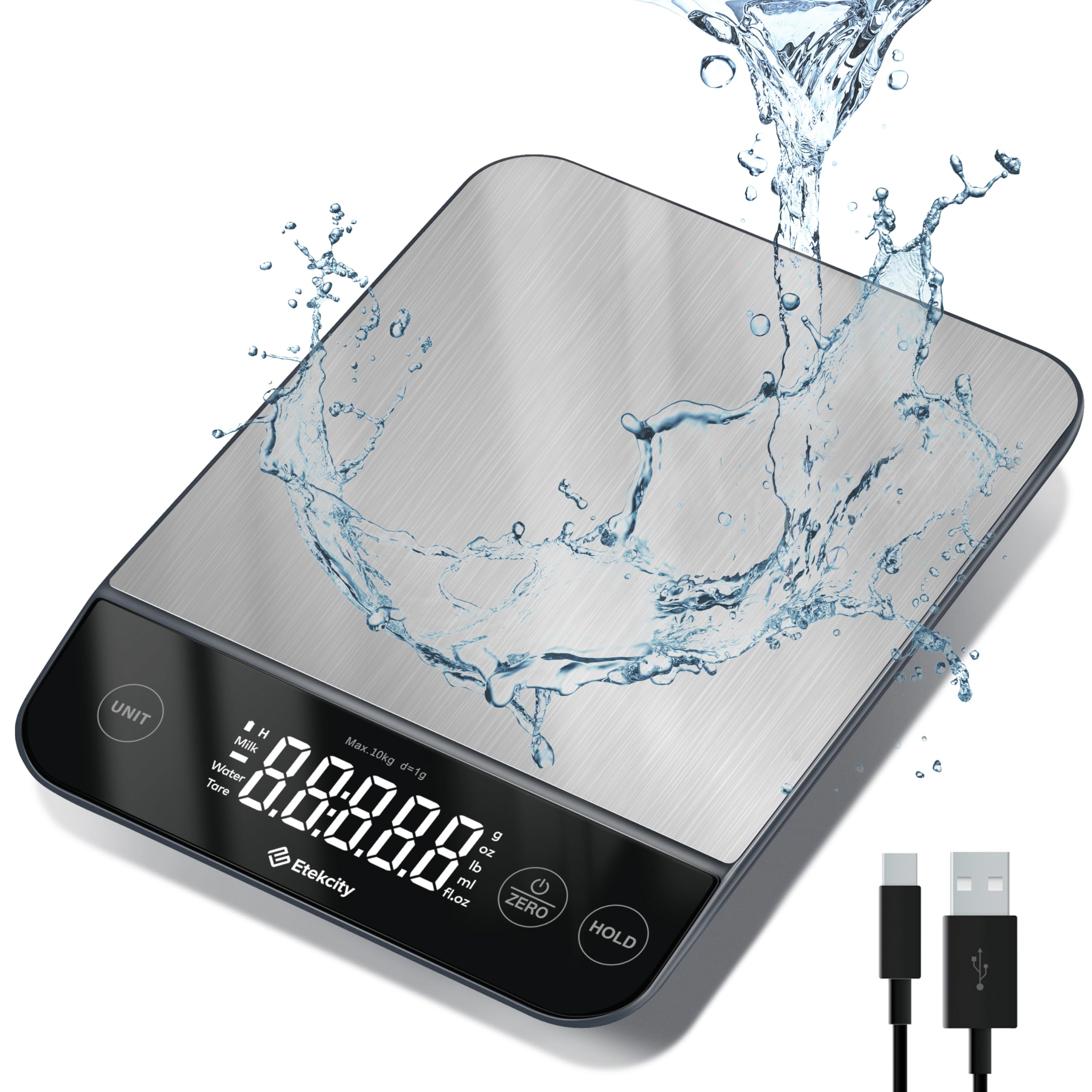 Etekcity Food Kitchen Scale, Digital Grams and Ounces, 11lb | Tare function, ideal for baking, weight loss, keto, meal prep, packages, liquids and jewelry, 304 Stainless Steel