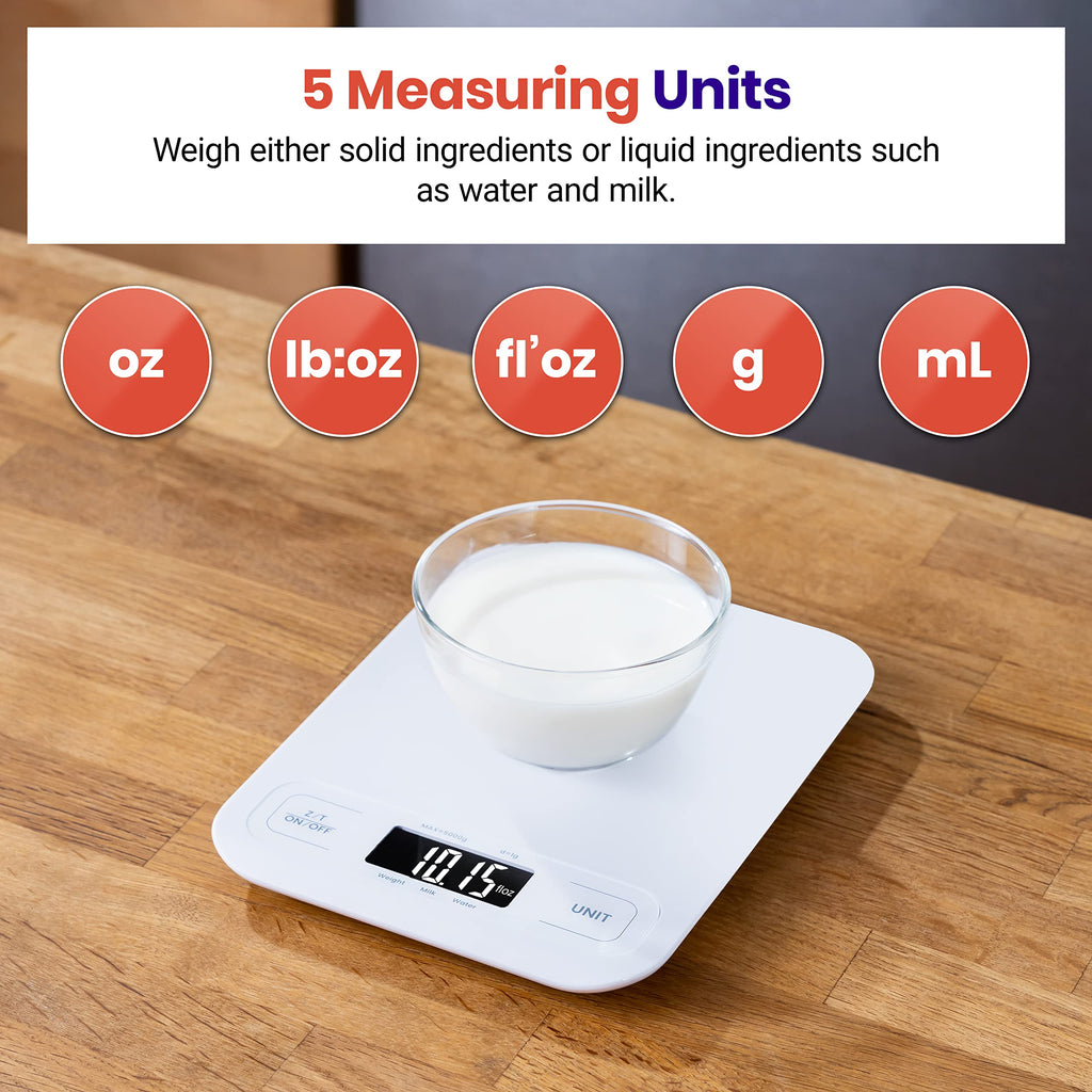 Etekcity Food Kitchen Scale, Digital Grams and Ounces, 11lb | Tare function, ideal for baking, weight loss, keto, meal prep, packages, liquids and jewelry, 304 Stainless Steel