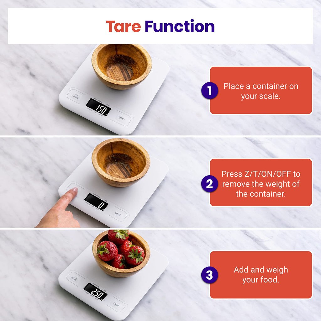 Etekcity Food Kitchen Scale, Digital Grams and Ounces, 11lb | Tare function, ideal for baking, weight loss, keto, meal prep, packages, liquids and jewelry, 304 Stainless Steel