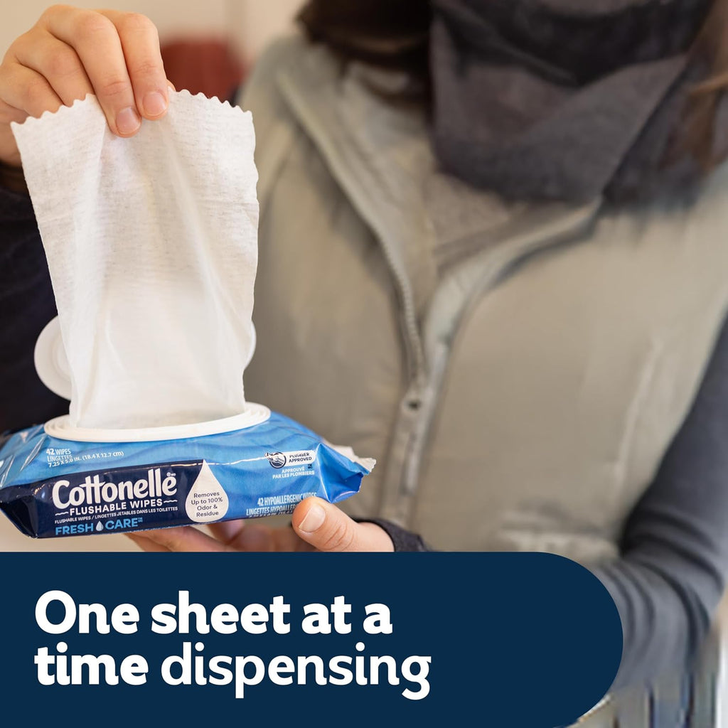 Cottonelle Fresh Feel Flushable Wipes, 8 Packs, 42 Wipes per Pack