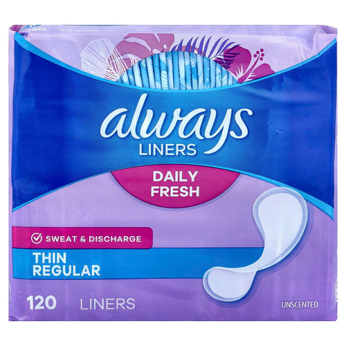 Always Panty Liners for Women Thin No Feel Protection Daily Liners, Regular, Unscented, 162 Count