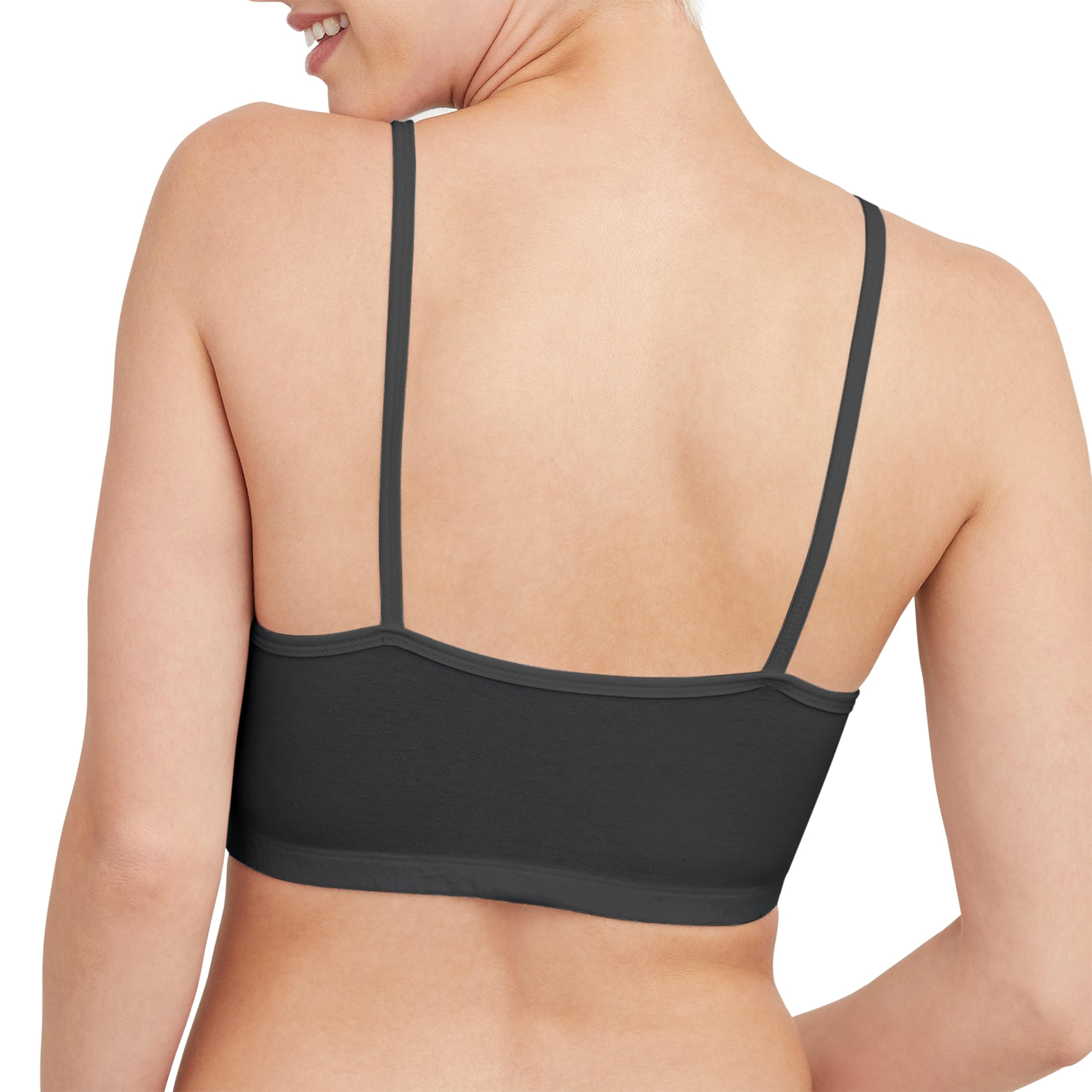 Hanes Women's String Bralette Pack, 3-Pack, Cotton Sports Bralette Bras for Women, Solid or Assorted Wireless Bras
