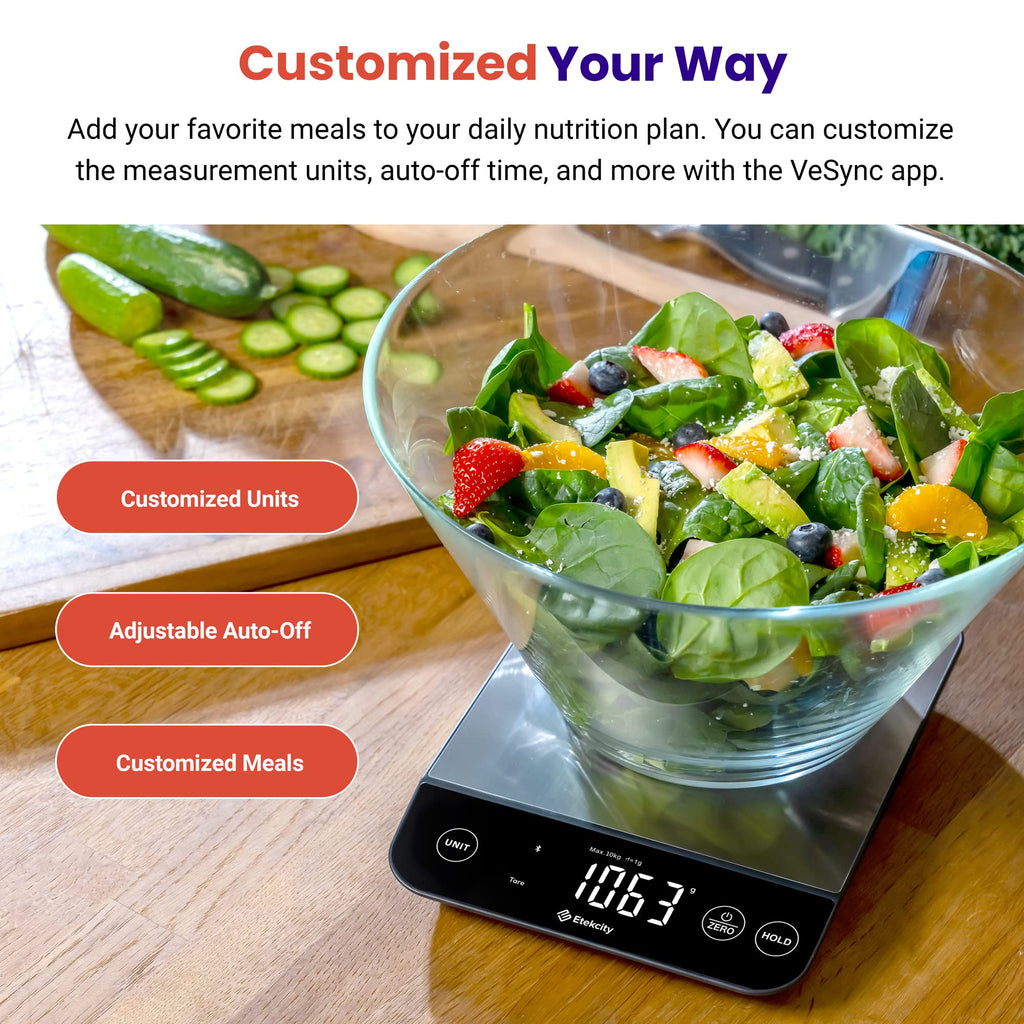 Etekcity Food Kitchen Scale, Digital Grams and Ounces, 11lb | Tare function, ideal for baking, weight loss, keto, meal prep, packages, liquids and jewelry, 304 Stainless Steel