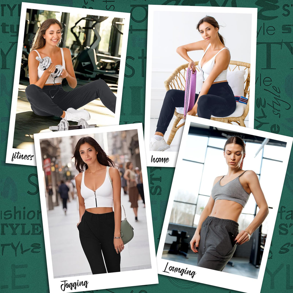 Walifrey Joggers with Pockets, Drawstring Sweatpants Women | Soft breathable fabric, Adjustable waist, 2 Deep side pockets, Cuffed ankles, Great for Lounging Jogging Workout & Gym