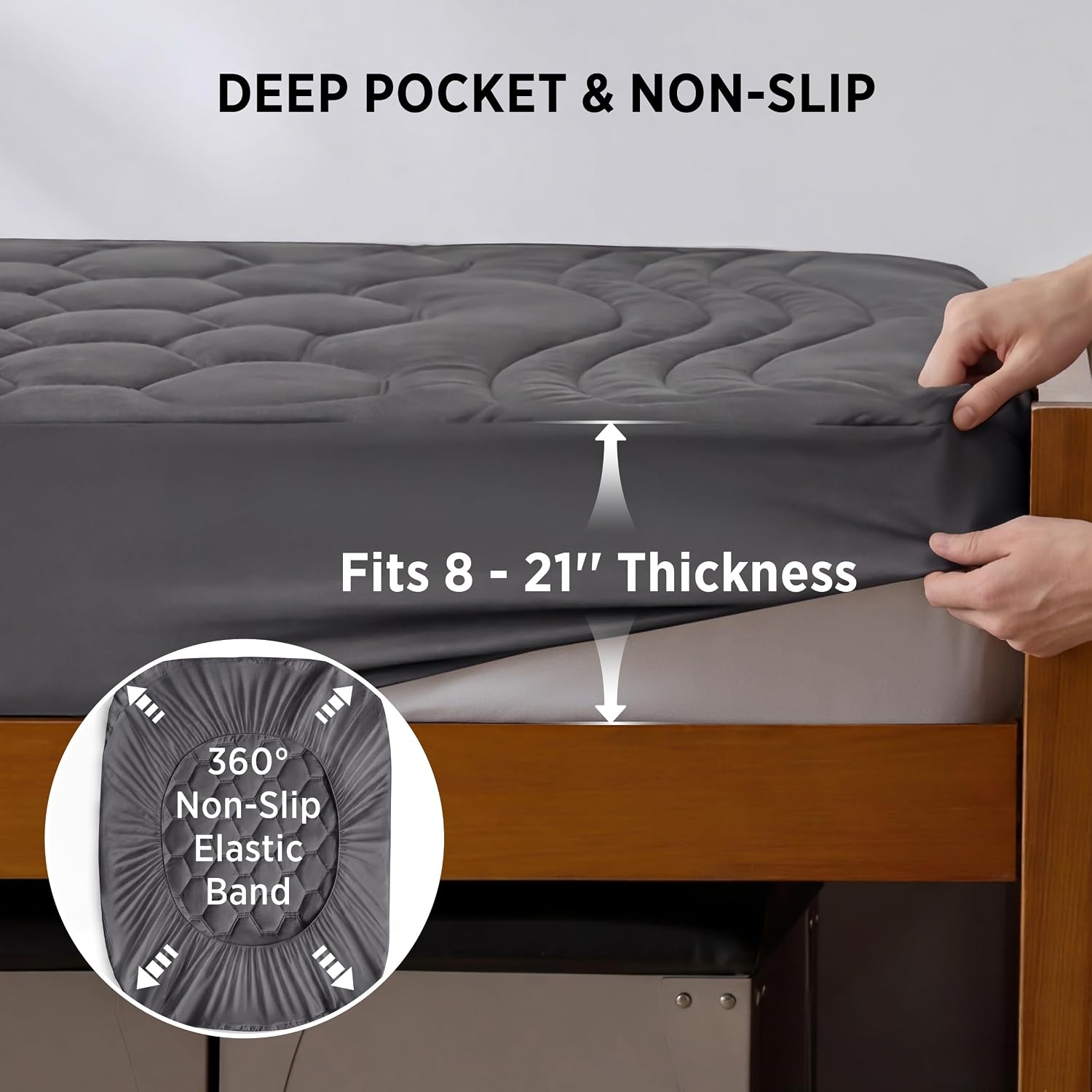 Bedsure Twin XL Mattress Pad - Soft Mattress Topper for College Dorm Room Essentials, Extra Long Twin Quilted Fitted Bed Cover Protector with 8-21 Inches Deep Pocket, Washable, White, 39x80 Inches