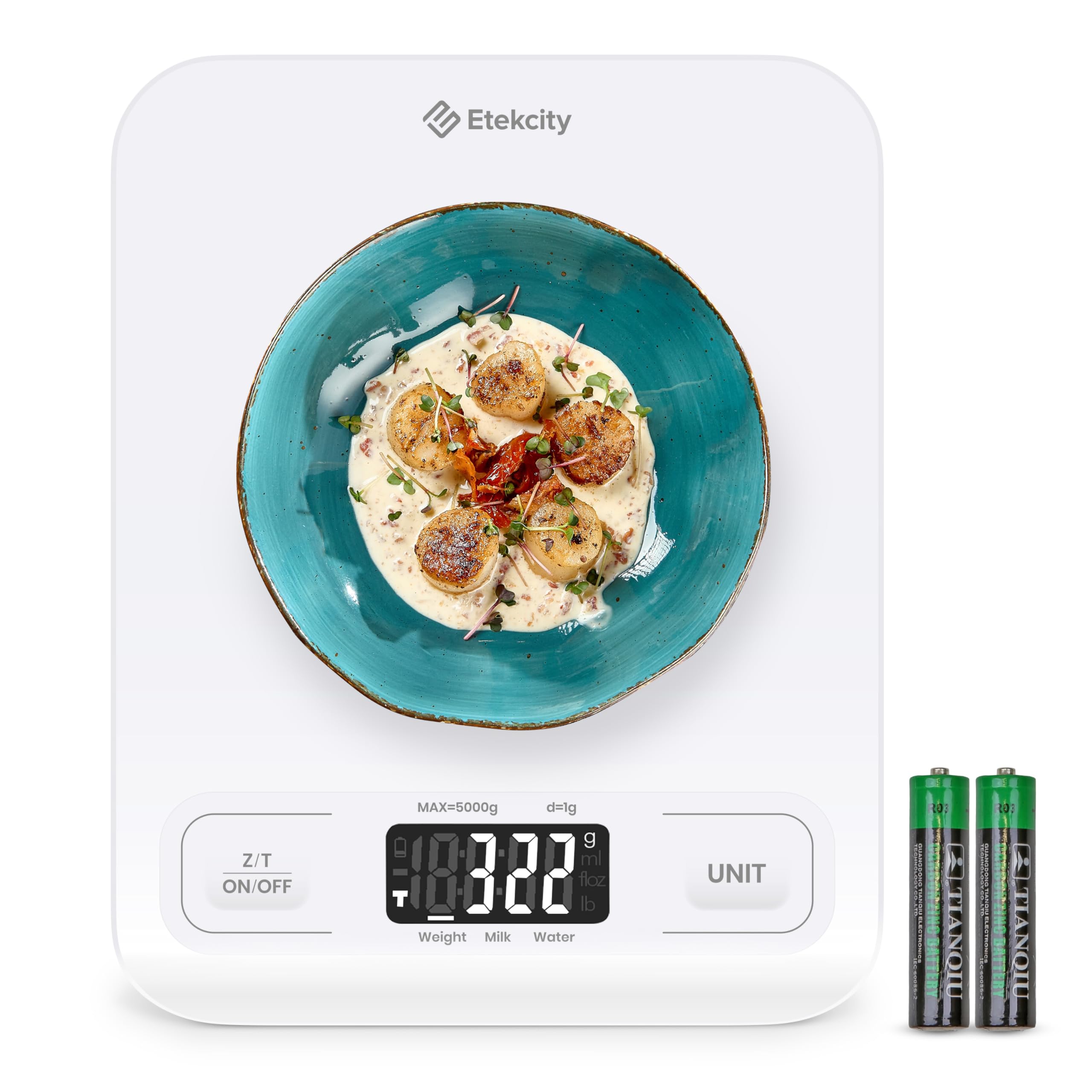 Etekcity Food Kitchen Scale, Digital Grams and Ounces, 11lb | Tare function, ideal for baking, weight loss, keto, meal prep, packages, liquids and jewelry, 304 Stainless Steel