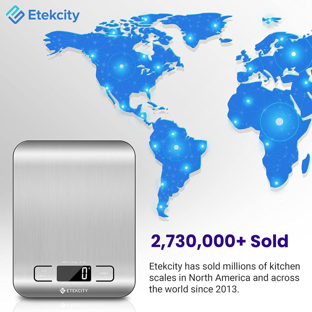 Etekcity Food Kitchen Scale, Digital Grams and Ounces, 11lb | Tare function, ideal for baking, weight loss, keto, meal prep, packages, liquids and jewelry, 304 Stainless Steel