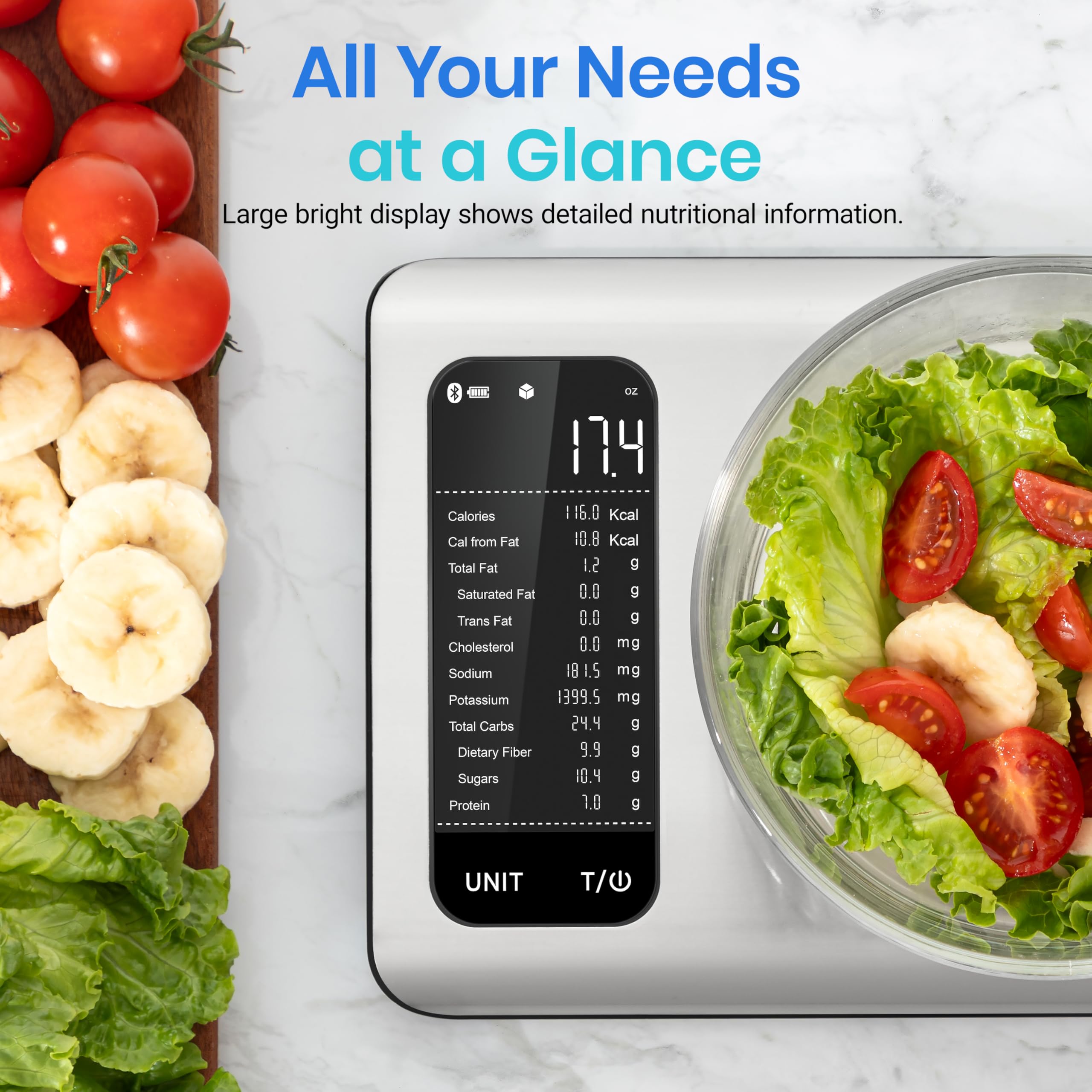 Etekcity Food Kitchen Scale, Digital Grams and Ounces, 11lb | Tare function, ideal for baking, weight loss, keto, meal prep, packages, liquids and jewelry, 304 Stainless Steel