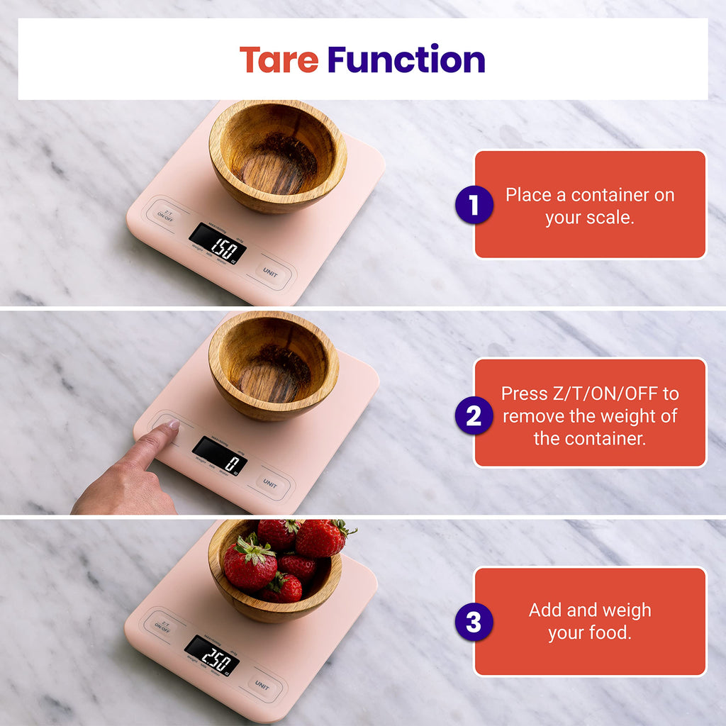 Etekcity Food Kitchen Scale, Digital Grams and Ounces, 11lb | Tare function, ideal for baking, weight loss, keto, meal prep, packages, liquids and jewelry, 304 Stainless Steel