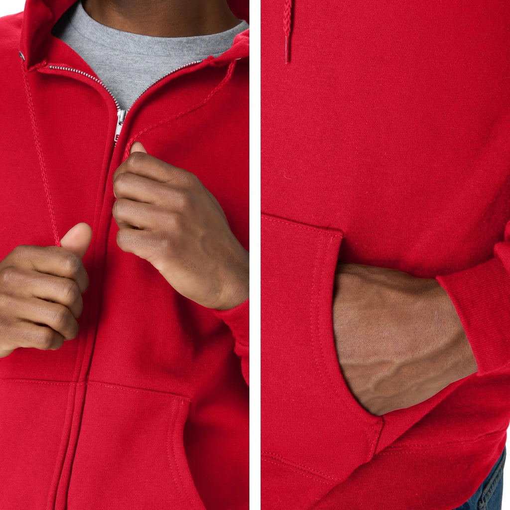 Hanes Men's Zip-up Hoodie, Ecosmart Fleece Full-zip Hoodie for Men, Hooded Sweatshirt