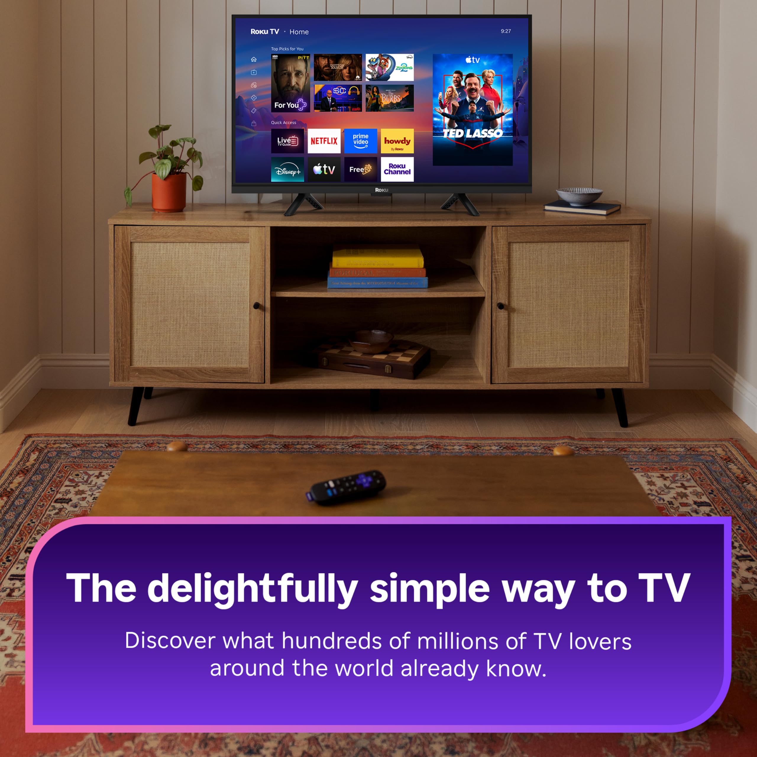 Roku 55-Inch Select Series Smart TV 2026-4K QLED TV - Roku TV | Flat Screen QLED Television with Voice Remote, Wi-Fi & Bluetooth Headphone Mode - Streaming Live Local News, Sports, & Movies