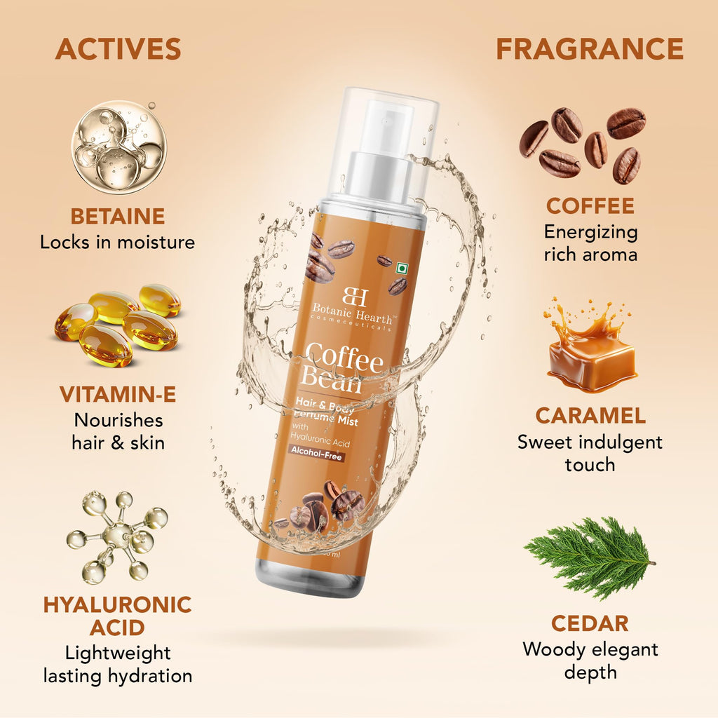Botanic Hearth Vanilla Hair Perfume & Body Mist- 3.4 Fl oz | Long-Lasting Hair Deodorizer & Body Scent, Alcohol-Free Fragrance Hair Spray Everyday Wear, All Day Freshness for Women & Men