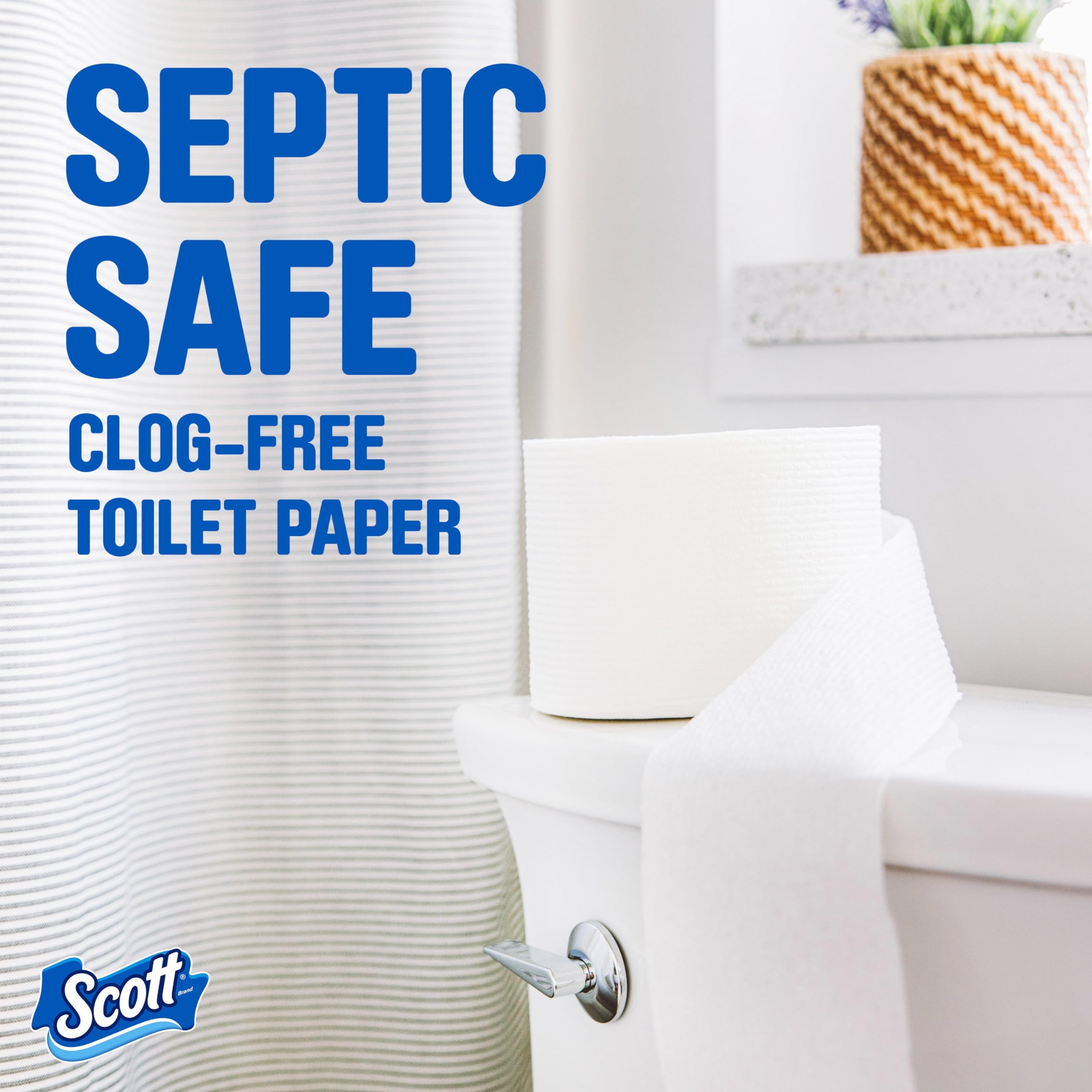 Scott ComfortPlus Toilet Paper, 12 Triple Rolls, 231 Sheets per Roll, Septic-Safe, 1-Ply Toilet Tissue