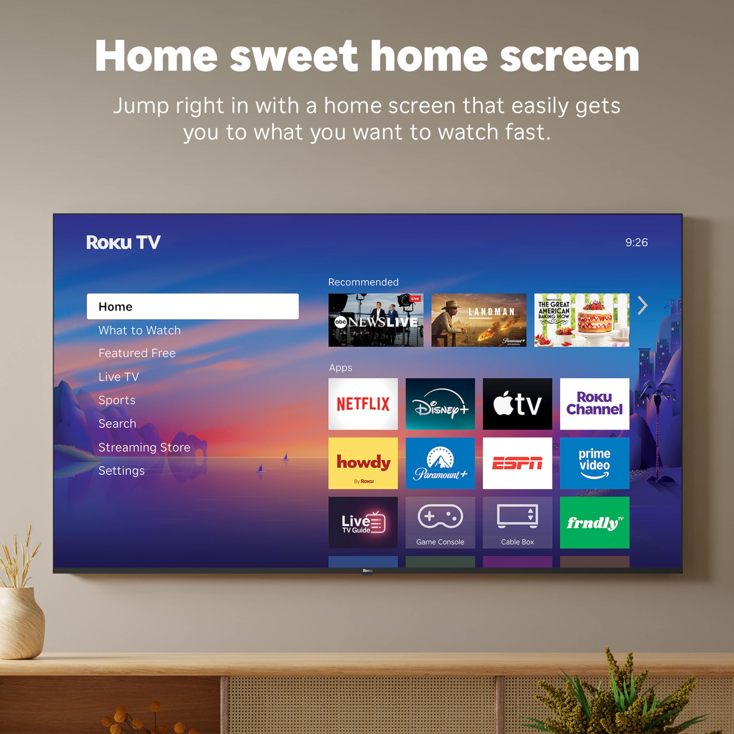 Roku 55-Inch Select Series Smart TV 2026-4K QLED TV - Roku TV | Flat Screen QLED Television with Voice Remote, Wi-Fi & Bluetooth Headphone Mode - Streaming Live Local News, Sports, & Movies