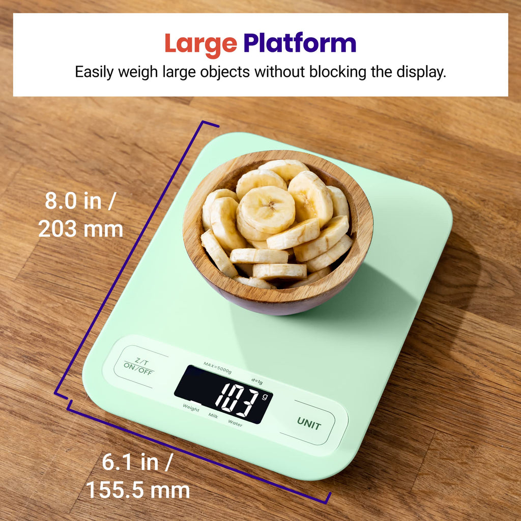 Etekcity Food Kitchen Scale, Digital Grams and Ounces, 11lb | Tare function, ideal for baking, weight loss, keto, meal prep, packages, liquids and jewelry, 304 Stainless Steel