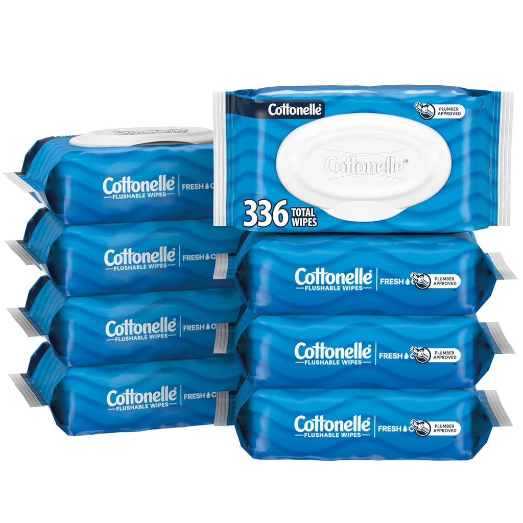 Cottonelle Fresh Feel Flushable Wipes, 8 Packs, 42 Wipes per Pack