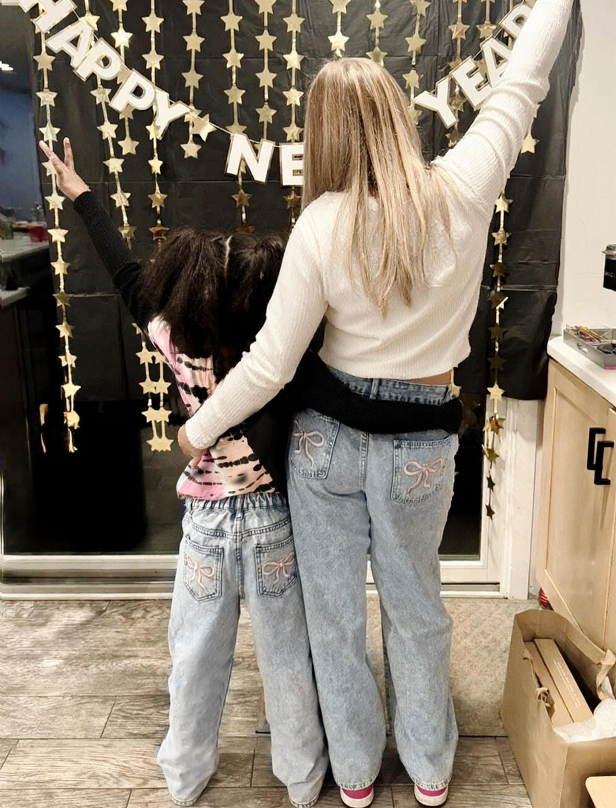 Jeans for Girls Cute Baggy Pants Wide Leg High Waisted Trousers with Pocket | Back to School Clothes Teens Outfits Bow Embroidery Wide Leg Denim Pants Y2k Tween Clothes 7-16Y
