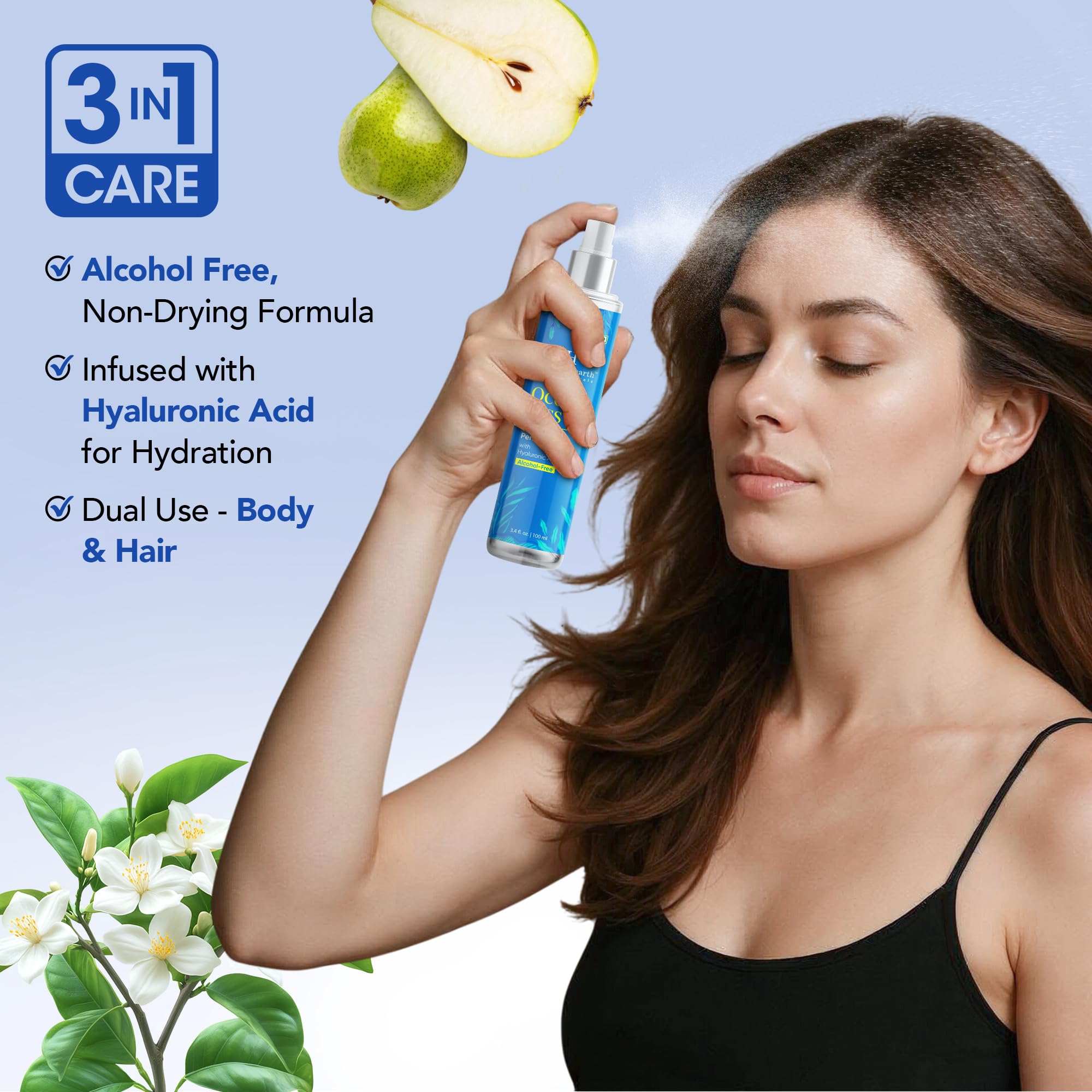 Botanic Hearth Vanilla Hair Perfume & Body Mist- 3.4 Fl oz | Long-Lasting Hair Deodorizer & Body Scent, Alcohol-Free Fragrance Hair Spray Everyday Wear, All Day Freshness for Women & Men