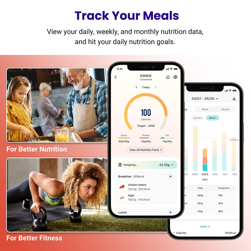 Etekcity Food Kitchen Scale, Digital Grams and Ounces, 11lb | Tare function, ideal for baking, weight loss, keto, meal prep, packages, liquids and jewelry, 304 Stainless Steel