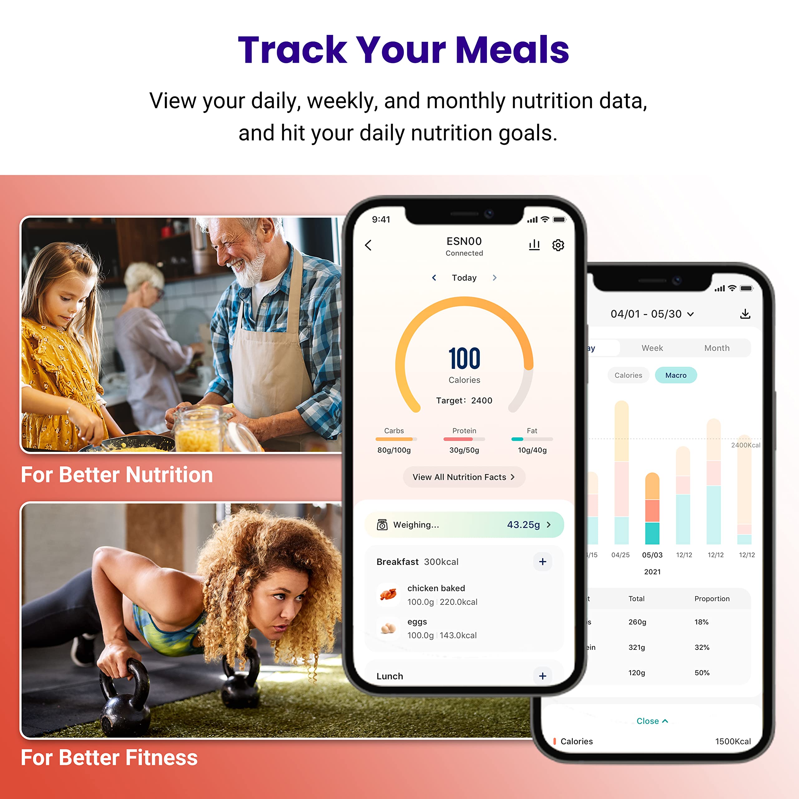 Etekcity Food Kitchen Scale, Digital Grams and Ounces, 11lb | Tare function, ideal for baking, weight loss, keto, meal prep, packages, liquids and jewelry, 304 Stainless Steel
