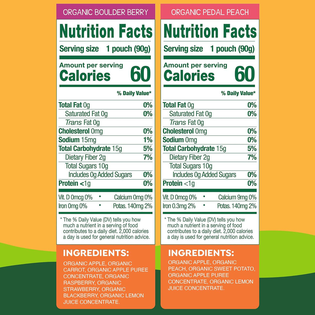 GoGo squeeZ No Sugar Added Organic Fruit & veggieZ Applesauce, 12 Count | Kids On The Go Fruit & Veggie Snack, Peach and Berry; 3.2 Oz Pouches, Gluten and Nut Free, Recloseable Cap, BPA-Free