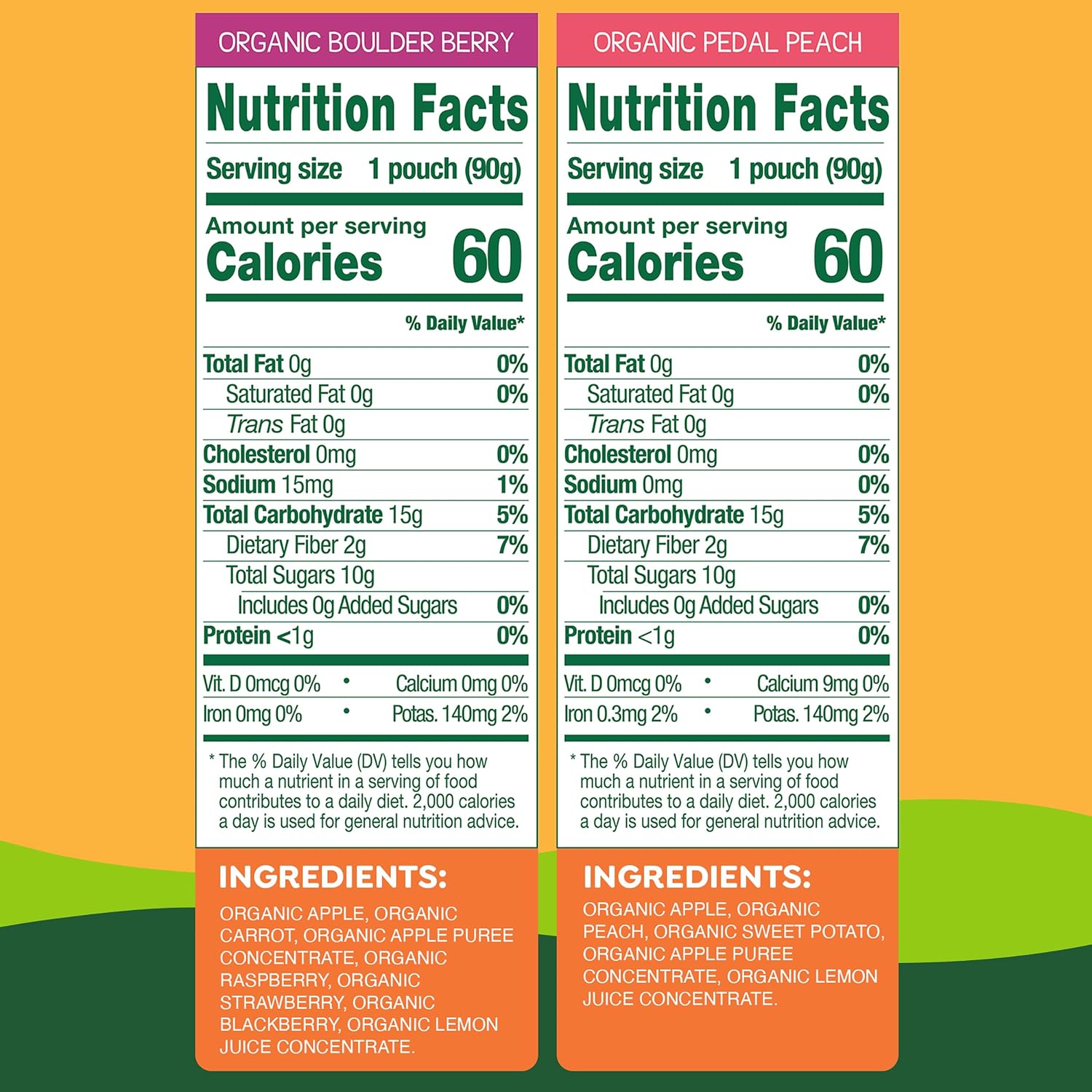 GoGo squeeZ No Sugar Added Organic Fruit & veggieZ Applesauce, 12 Count | Kids On The Go Fruit & Veggie Snack, Peach and Berry; 3.2 Oz Pouches, Gluten and Nut Free, Recloseable Cap, BPA-Free