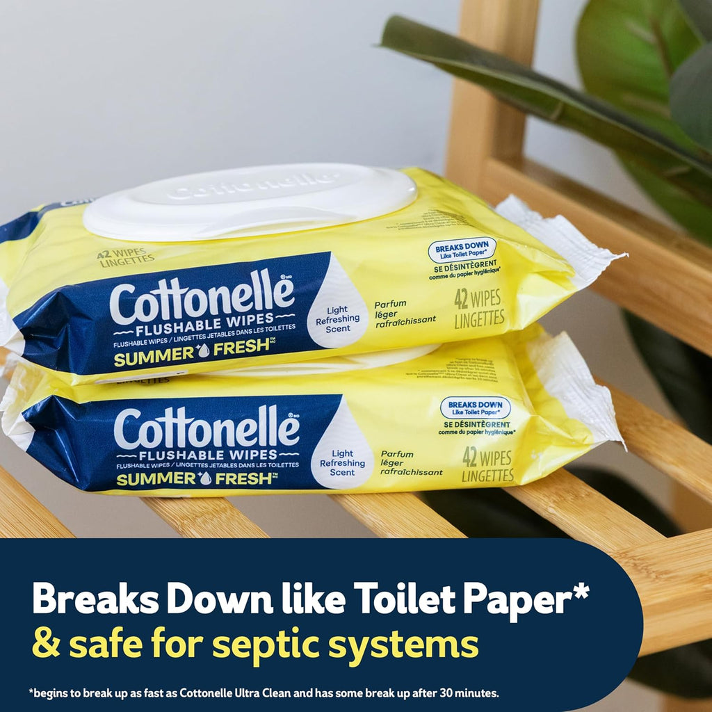 Cottonelle Fresh Feel Flushable Wipes, 8 Packs, 42 Wipes per Pack