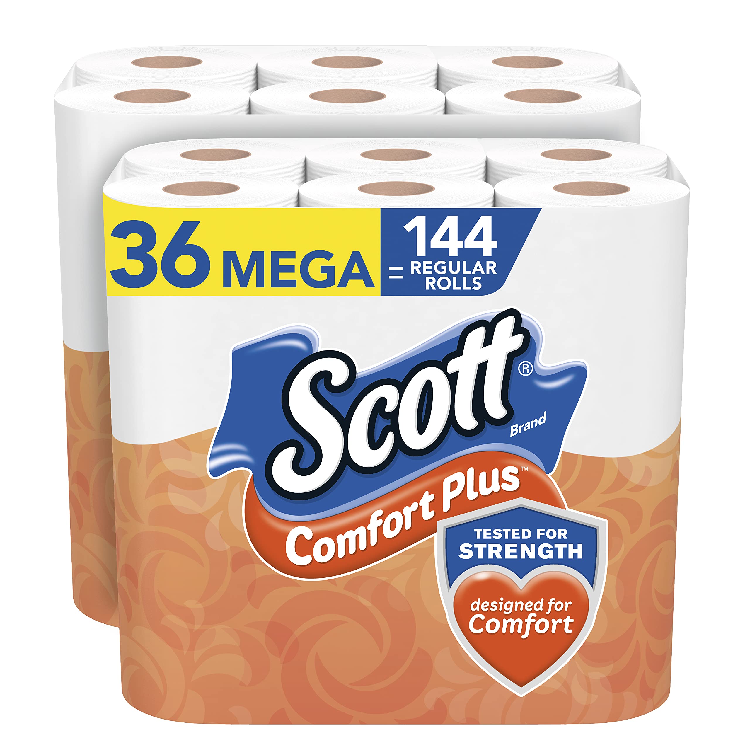 Scott ComfortPlus Toilet Paper, 12 Triple Rolls, 231 Sheets per Roll, Septic-Safe, 1-Ply Toilet Tissue
