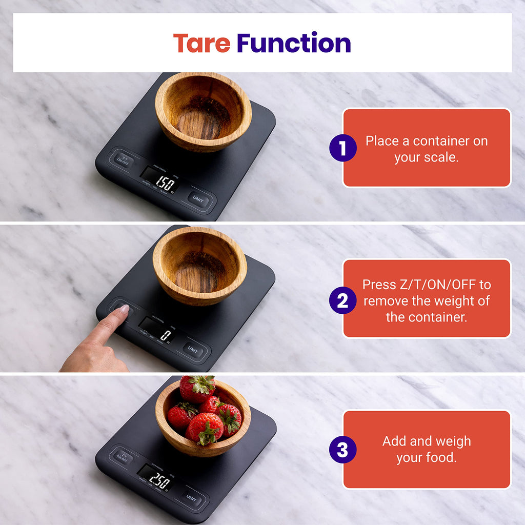 Etekcity Food Kitchen Scale, Digital Grams and Ounces, 11lb | Tare function, ideal for baking, weight loss, keto, meal prep, packages, liquids and jewelry, 304 Stainless Steel