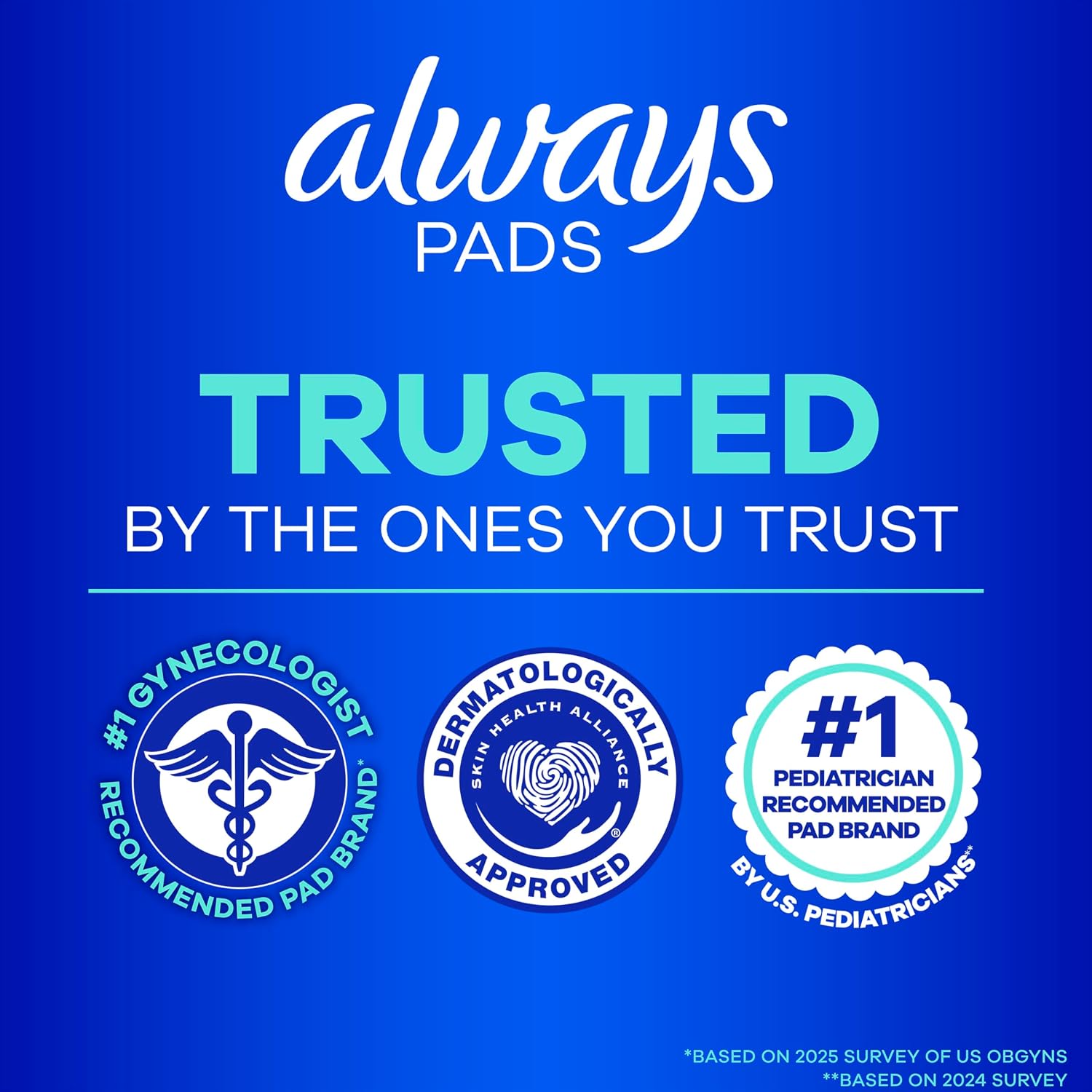 Always Ultra Thin Feminine Pads with Wings for Women, Size 1, Regular Absorbency, Unscented, Up to 100% Leak-Free Protection, 46 Count