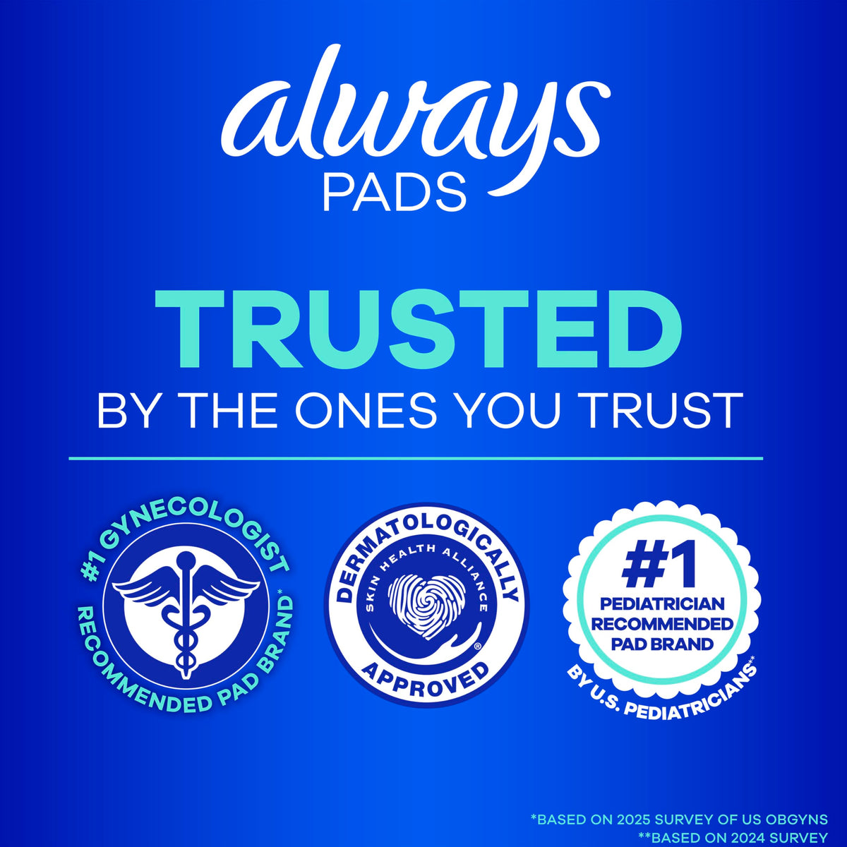 Always Ultra Thin Feminine Pads with Wings for Women, Size 1, Regular Absorbency, Unscented, Up to 100% Leak-Free Protection, 46 Count