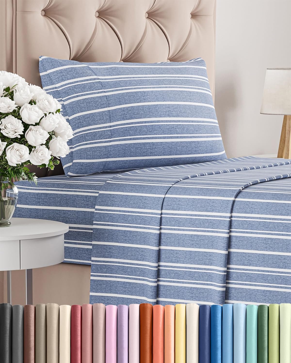 Queen Size 4 Piece Sheet Set - Comfy Breathable & Cooling Sheets - White