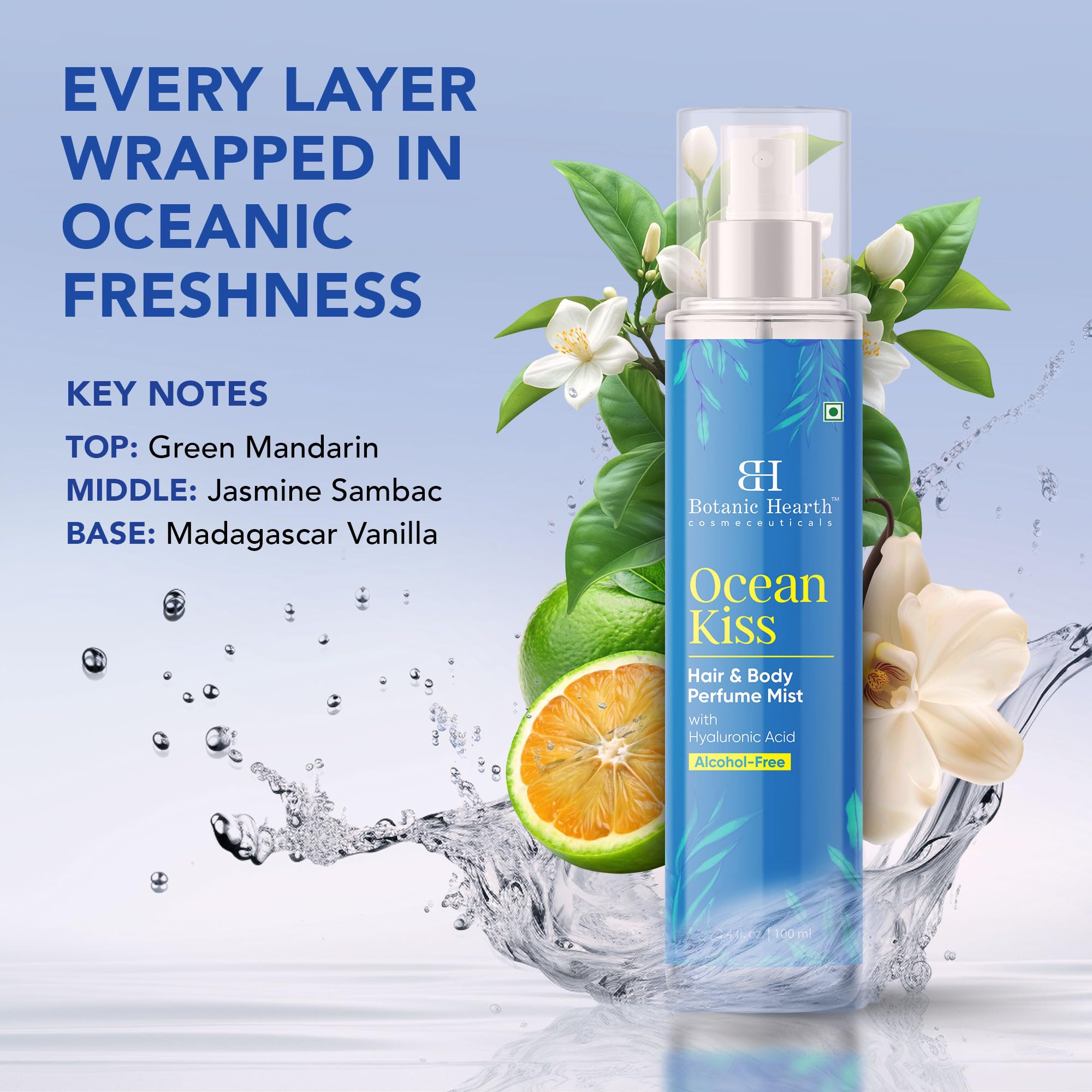 Botanic Hearth Vanilla Hair Perfume & Body Mist- 3.4 Fl oz | Long-Lasting Hair Deodorizer & Body Scent, Alcohol-Free Fragrance Hair Spray Everyday Wear, All Day Freshness for Women & Men